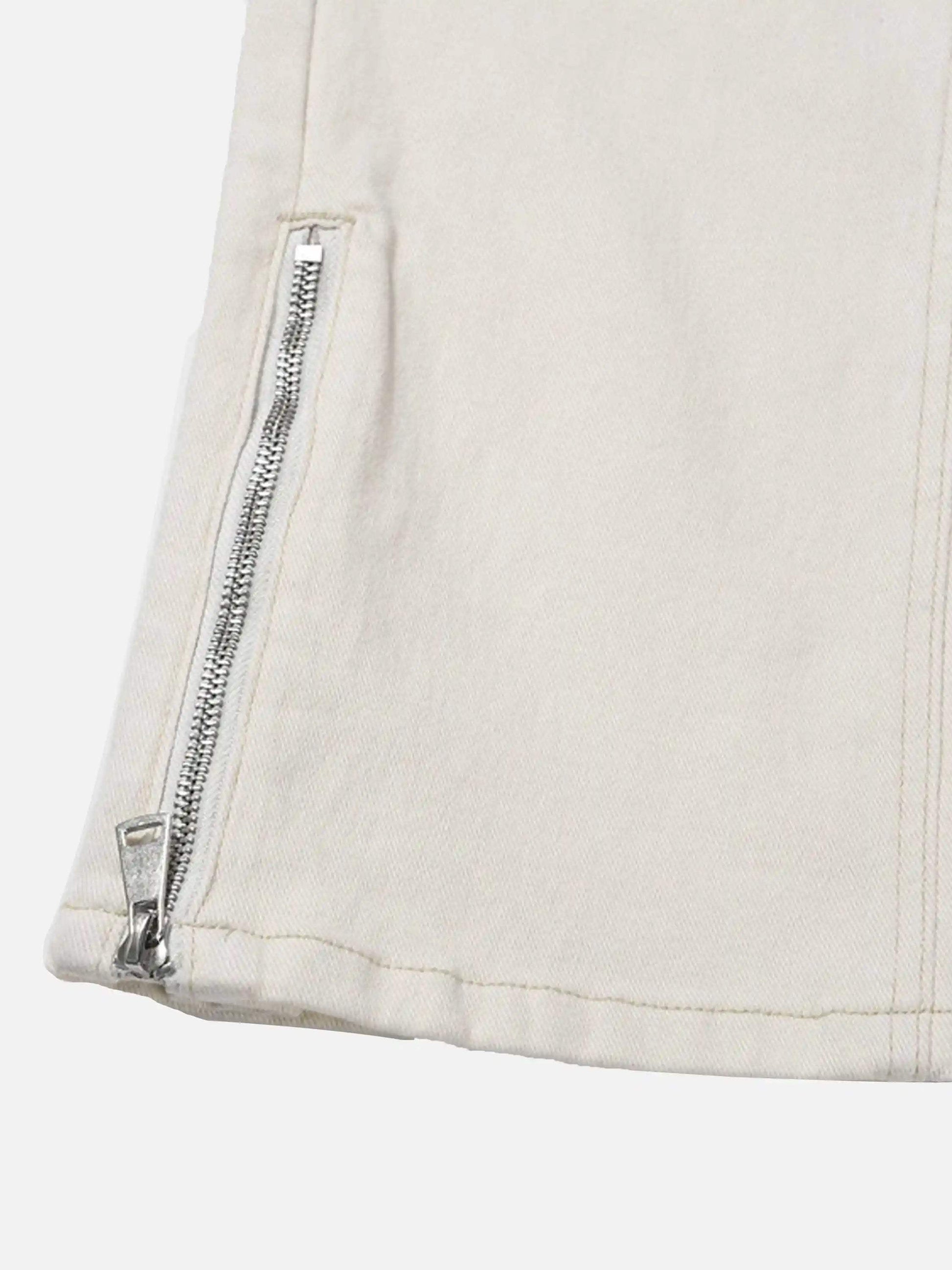 Disguisen High Street Zipper Niche Design Straight Pants