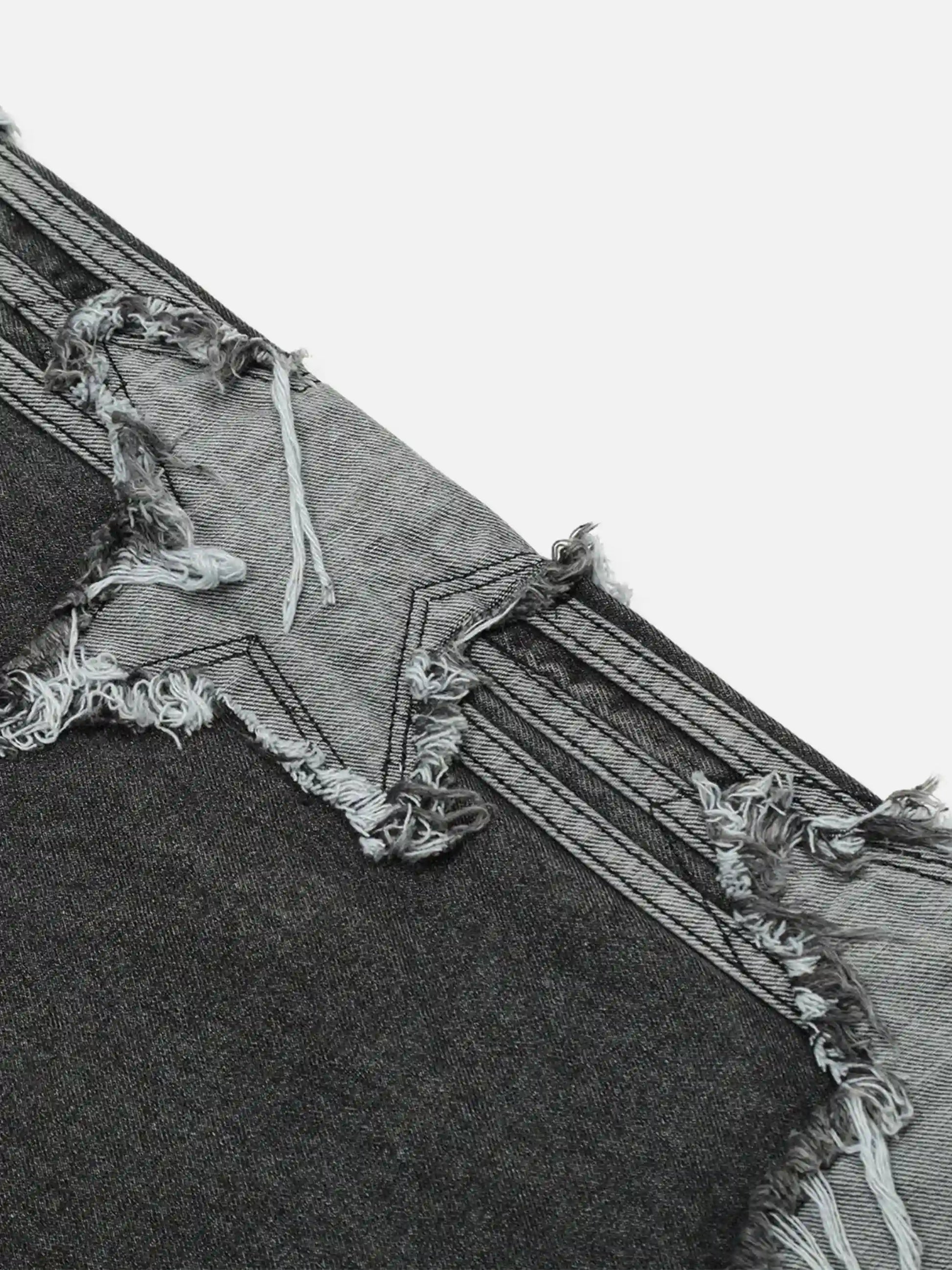 Distressed Star Patch Jeans