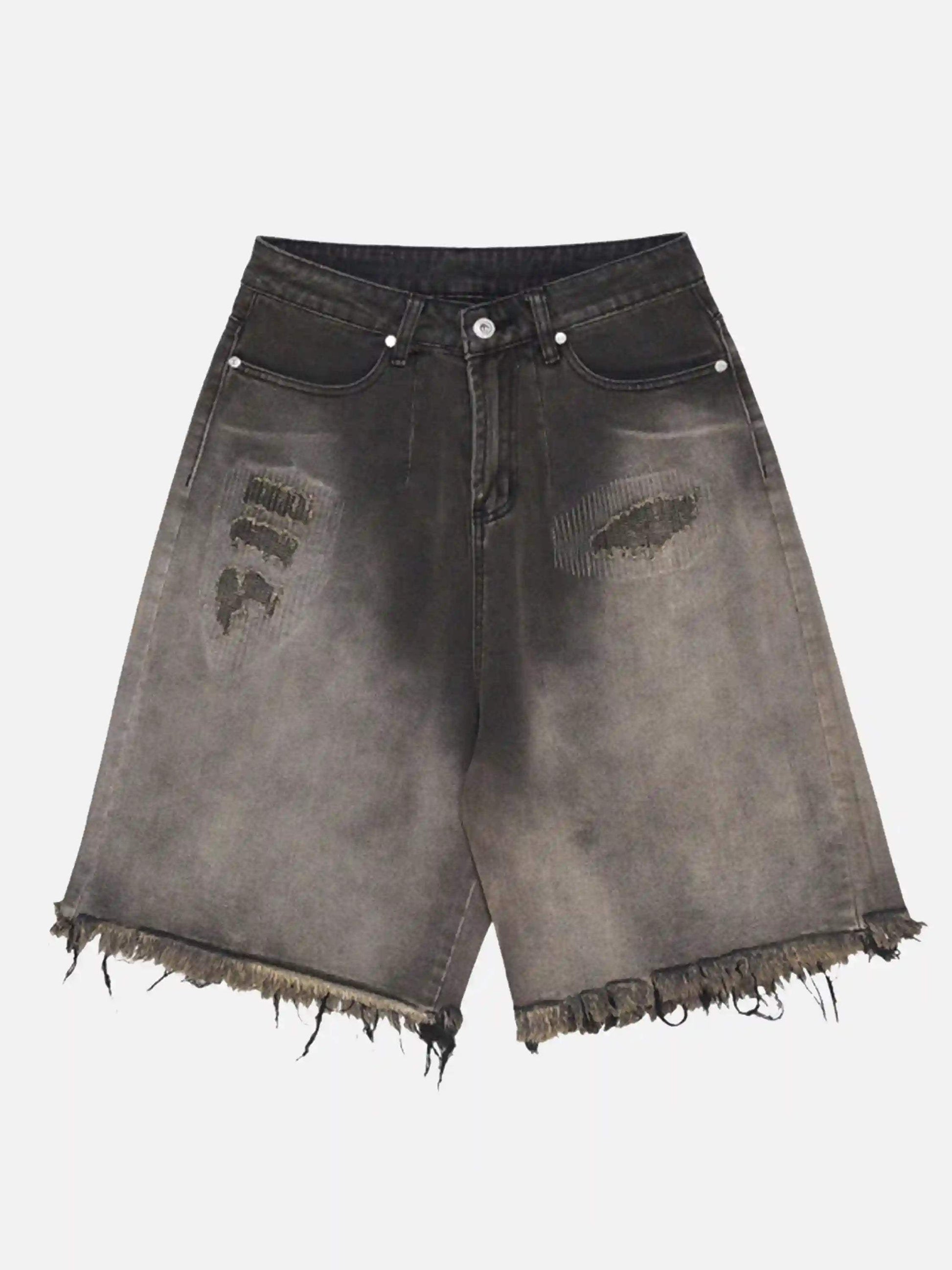 Disguisen Vintage Distressed Denim Gradient Shorts