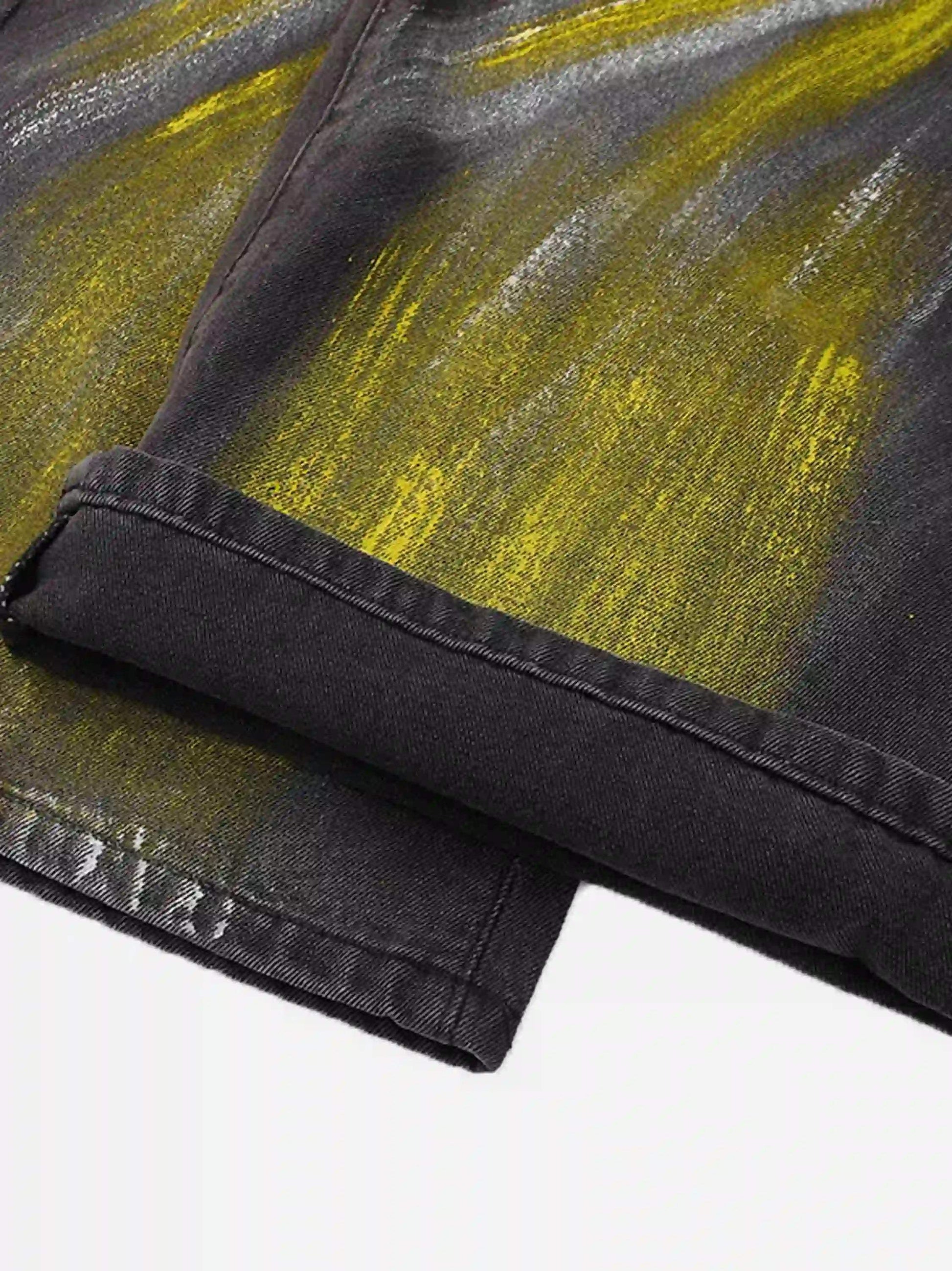 Disguisen Street Jeans dritti sporchi dipinti a mano