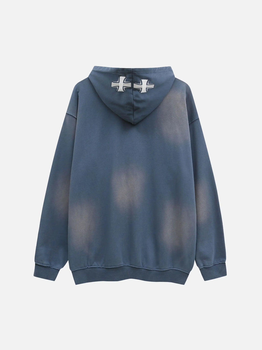 Cross Lettering Embroidery Washed Hoodie