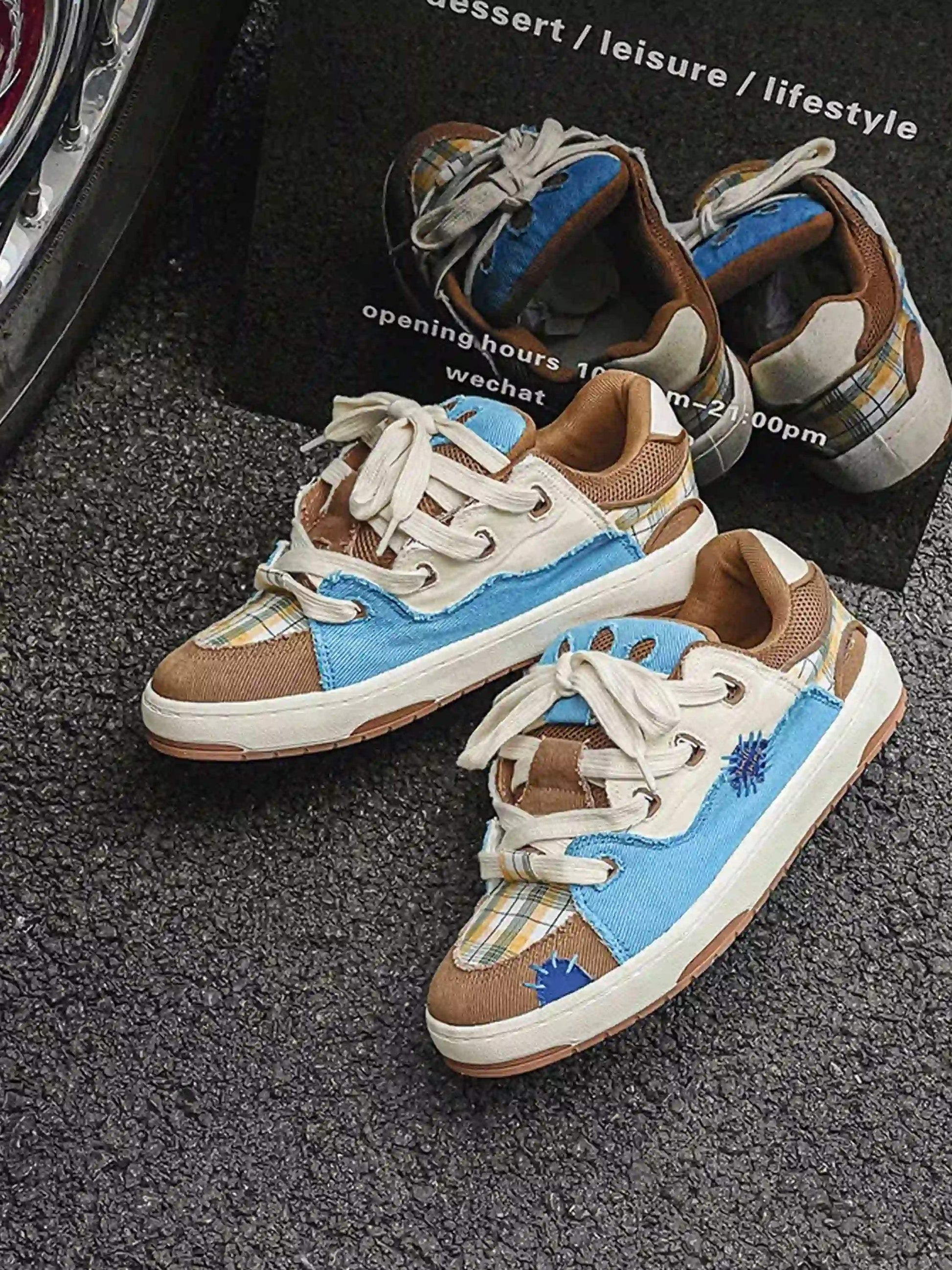 Disguisen Street Hip-Hop Color Matching Bread Shoes