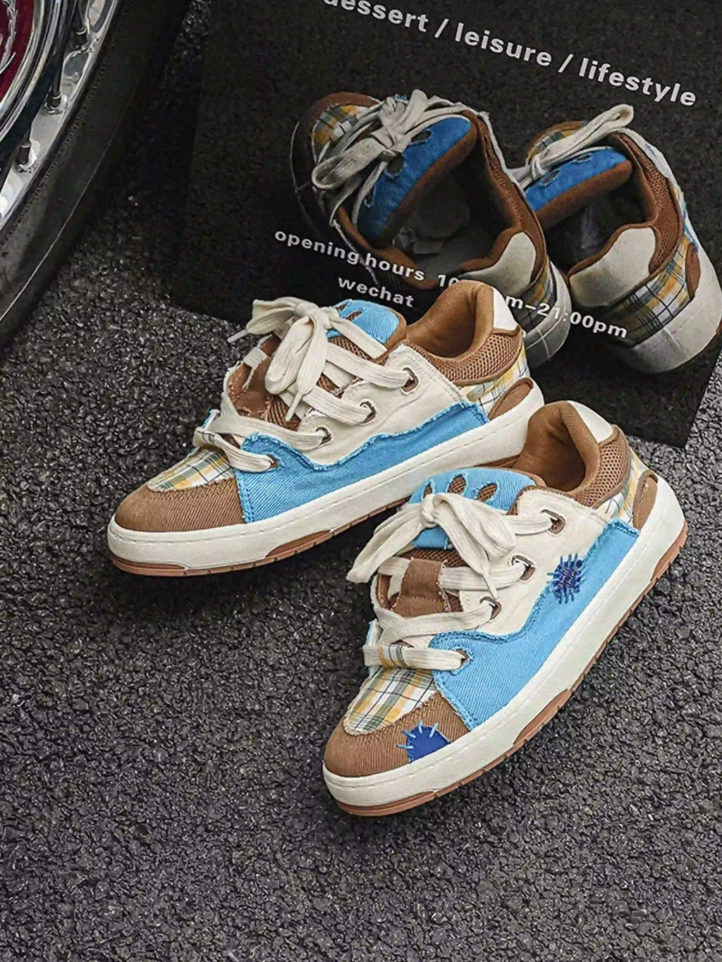 Disguisen Street Hip-Hop Color Matching Bread Shoes