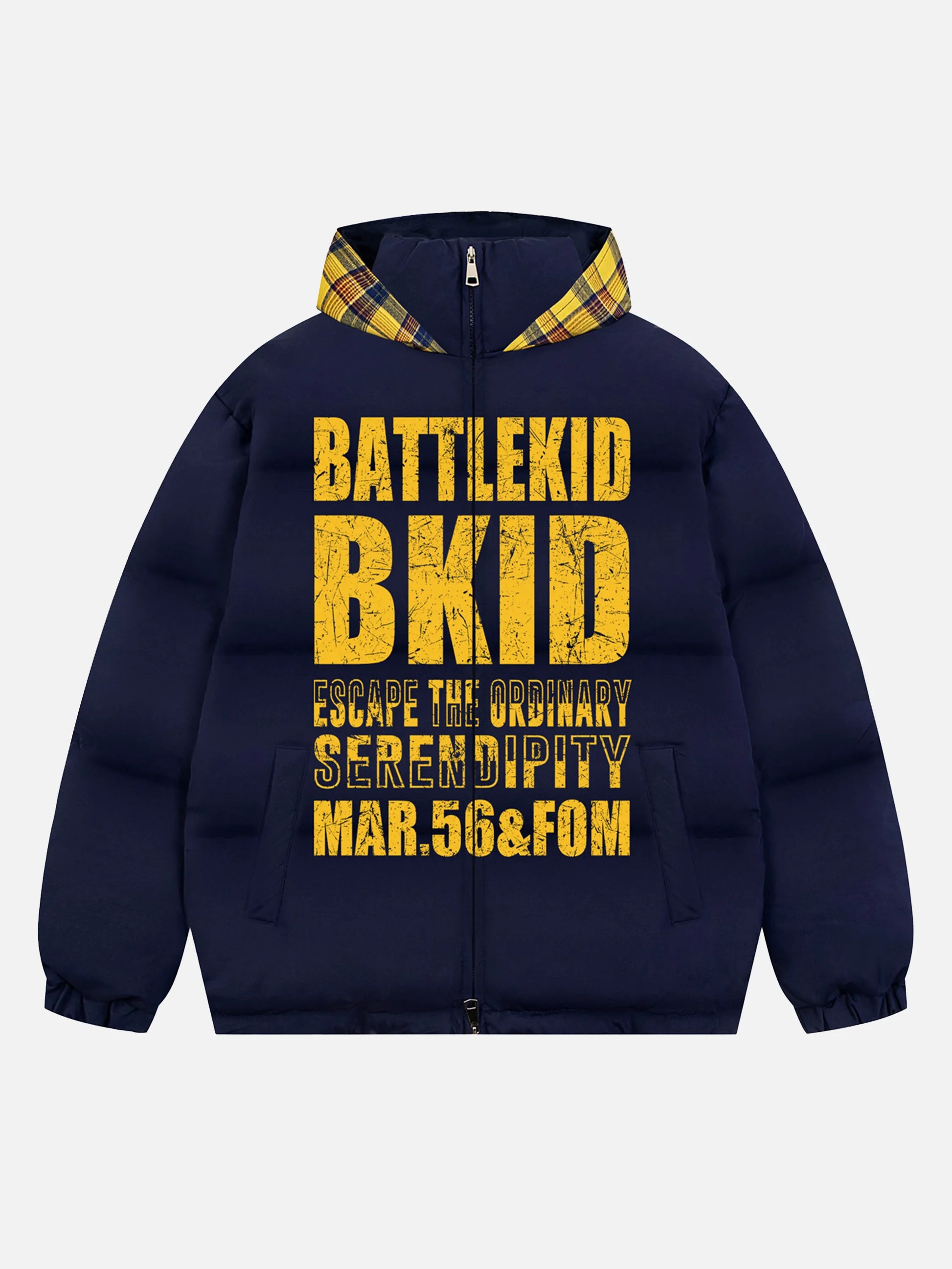 Vintage Mottled Lettering Hooded Jacket