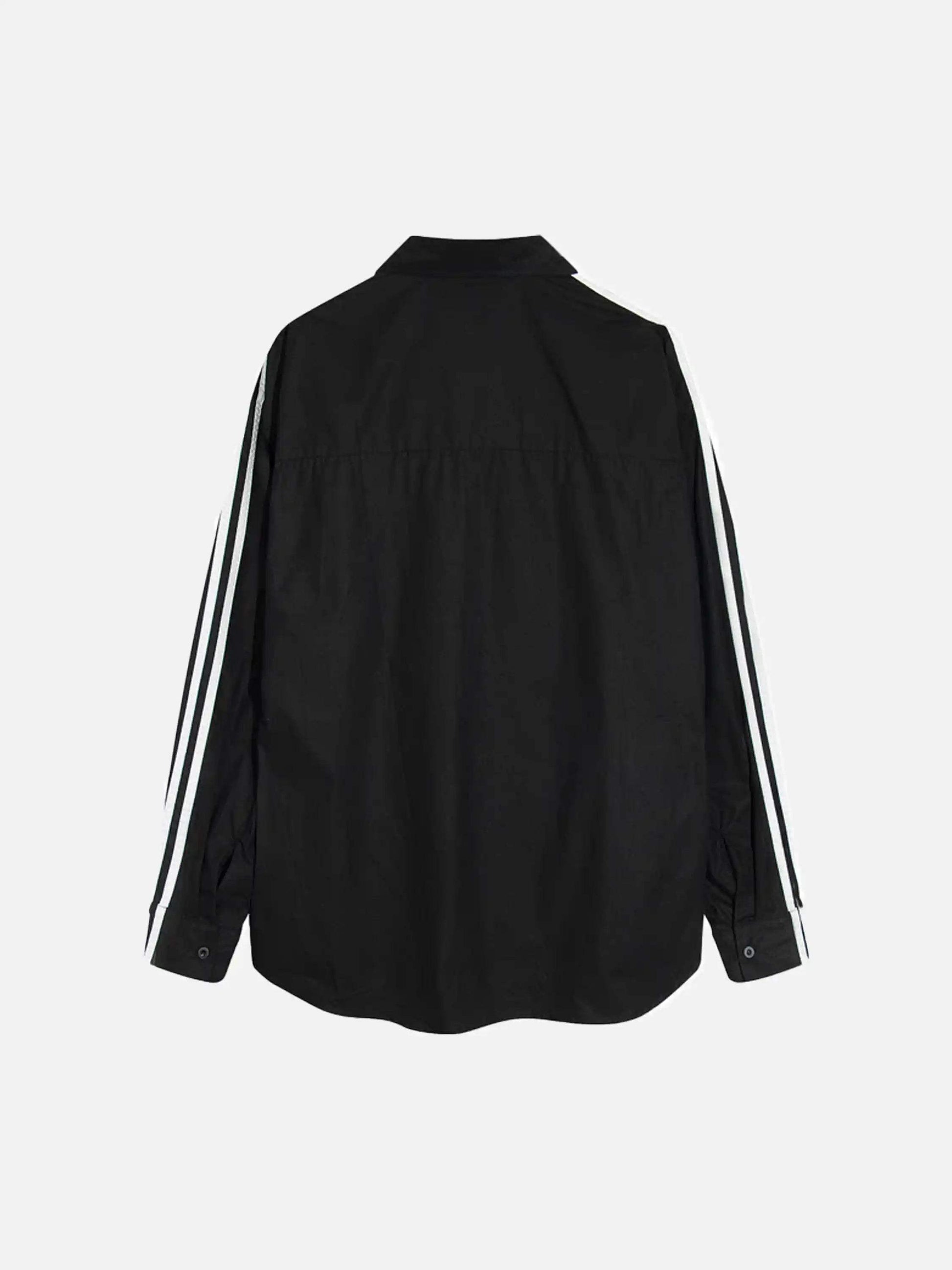 Disguisen American Retro College Style Lapel Long-Sleeved Shirt