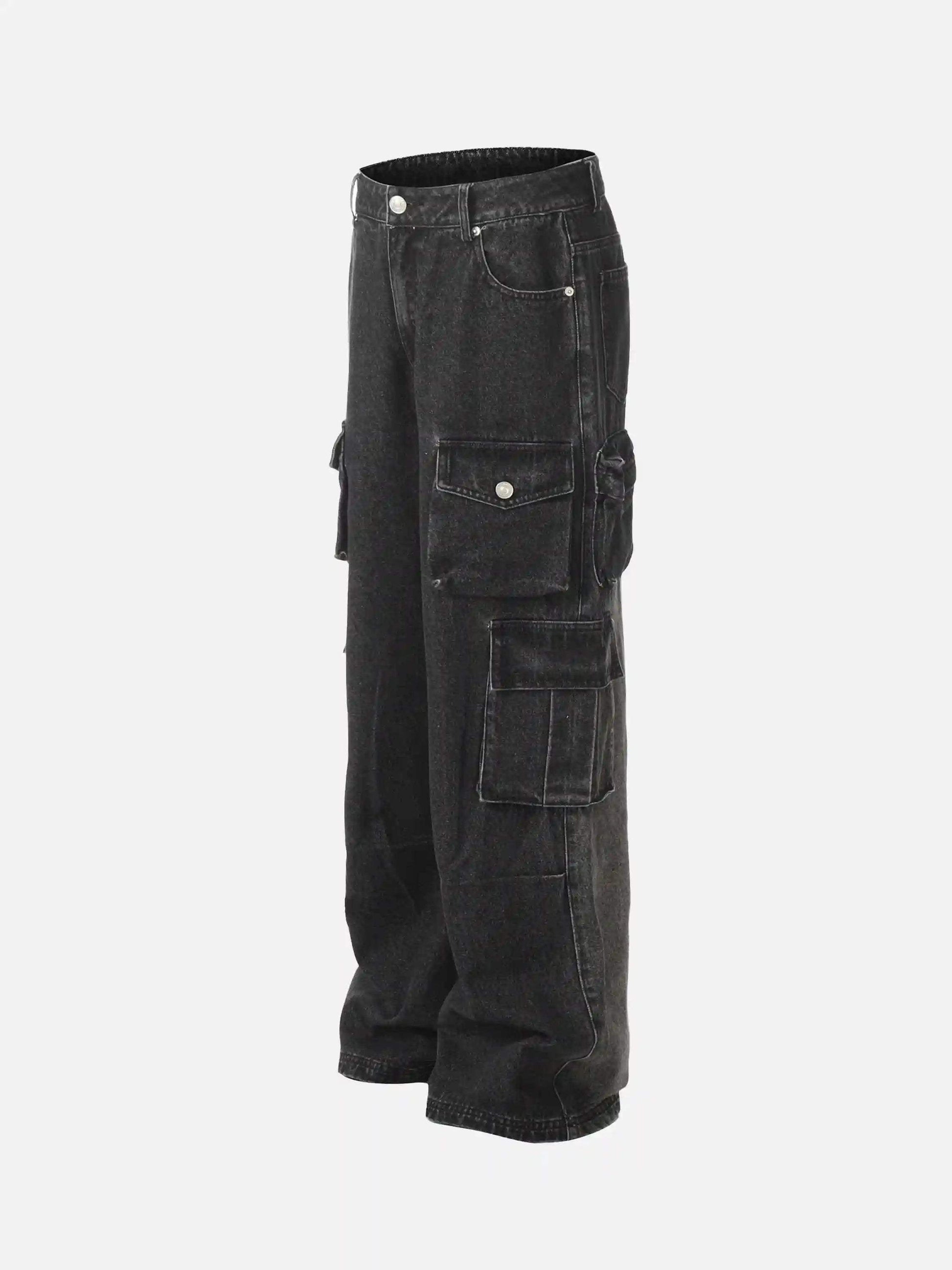 Disguisen Washed Distressed Cargo Pocket Jeans