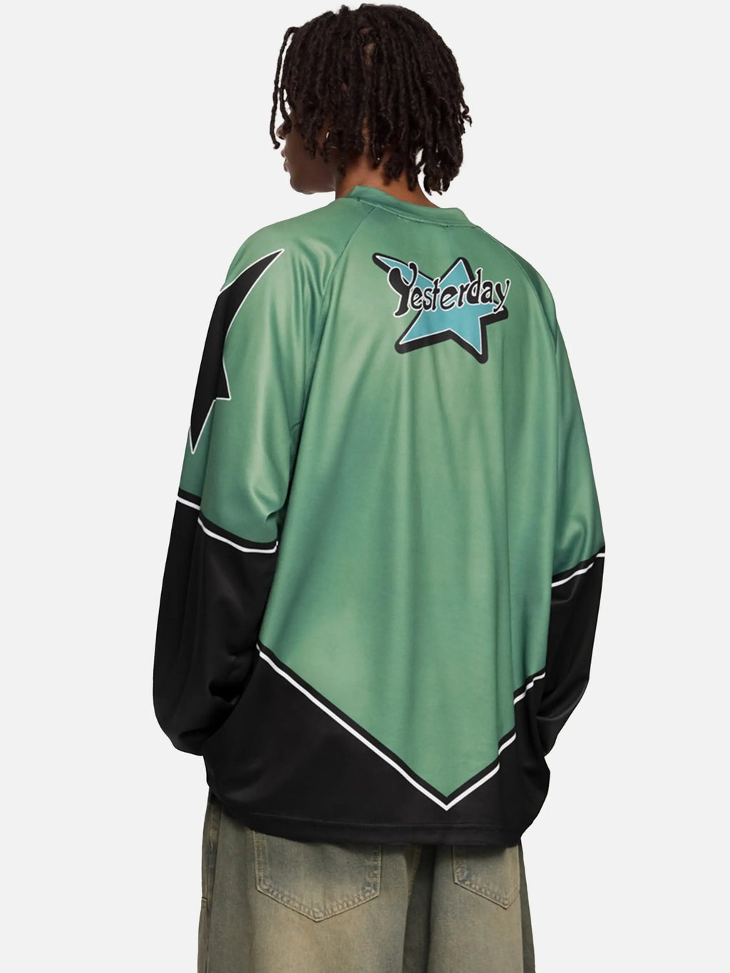 Sports Style Stitching Long-Sleeved T-Shirt