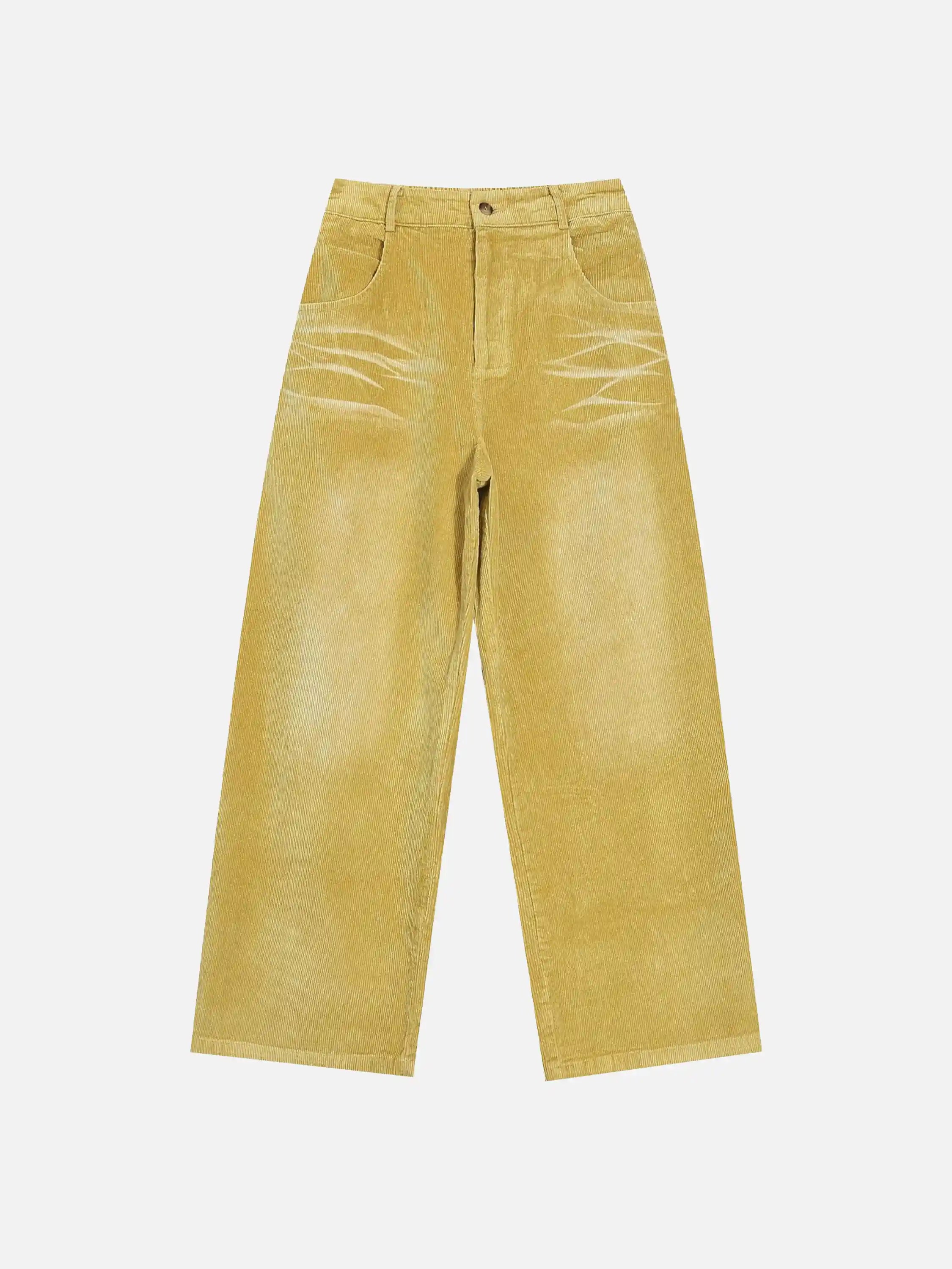 Vintage Water Ripples Corduroy Straight Leg Pants