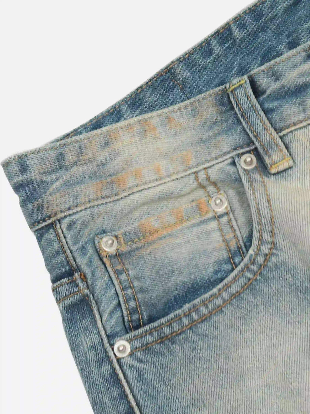 Disguisen Street Distressed Industrial Style Straight Jeans