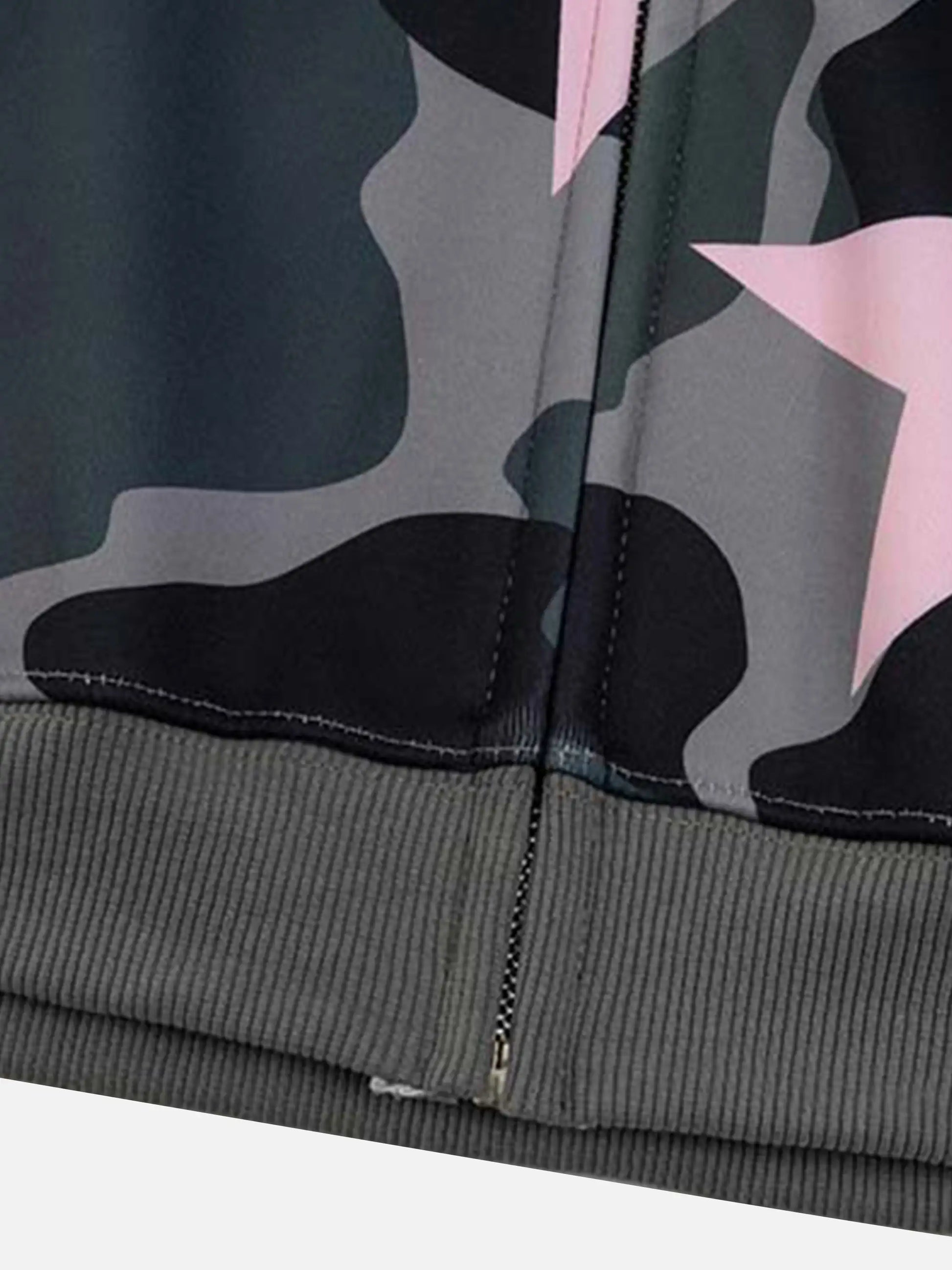 Star Print Zipper Hoodie