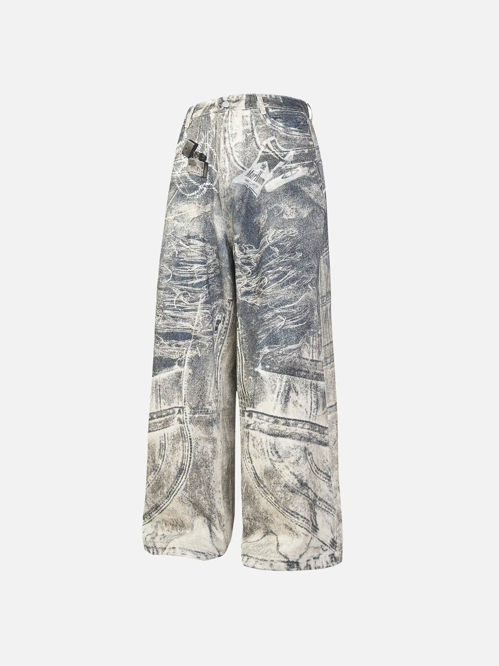 Cigarette Digital Print Imitation Jeans