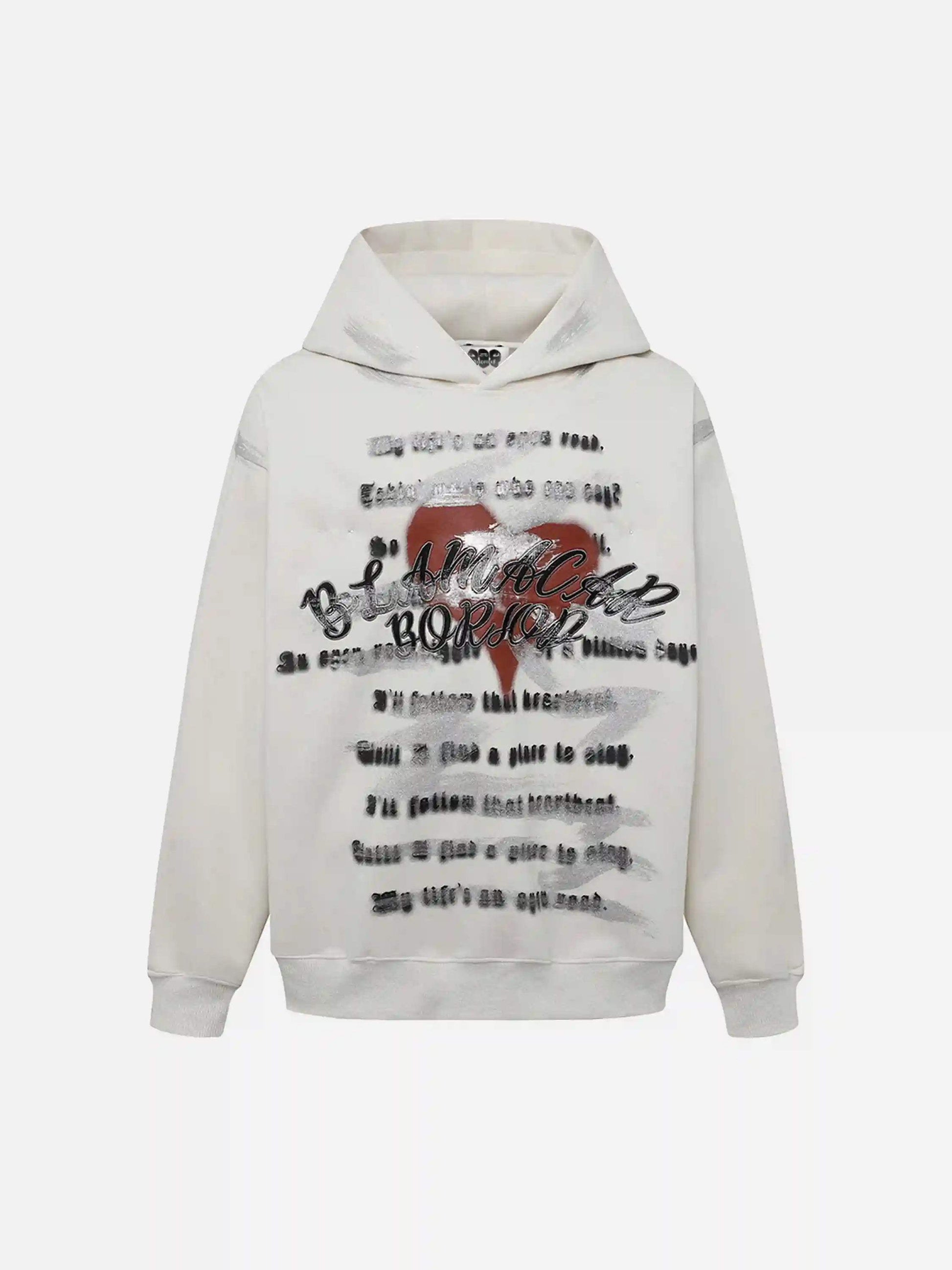 Disguisen High Street Heart Graffiti Print Hoodie
