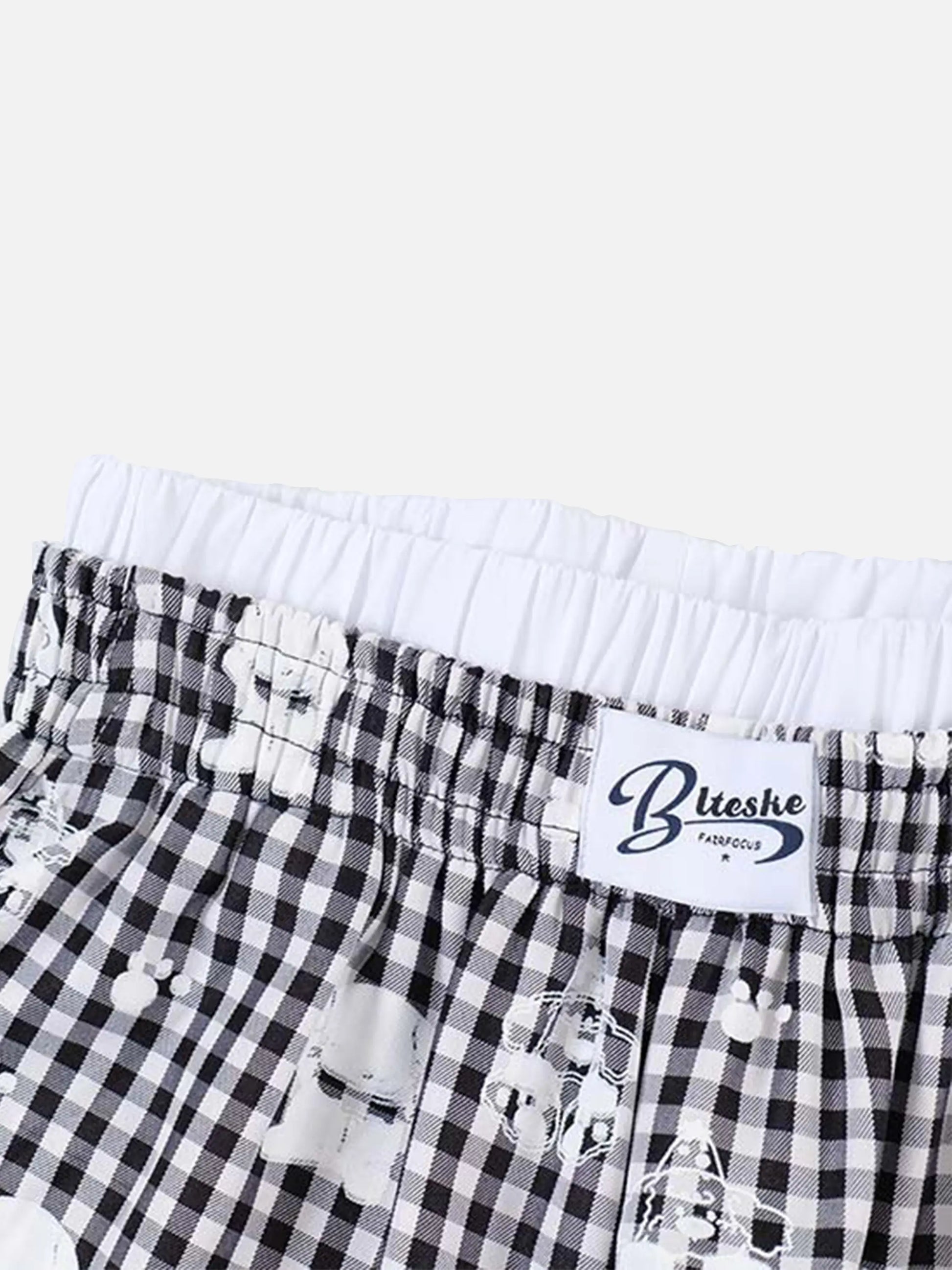 Disguisen Fake Two-piece Print Plaid Sweatpants