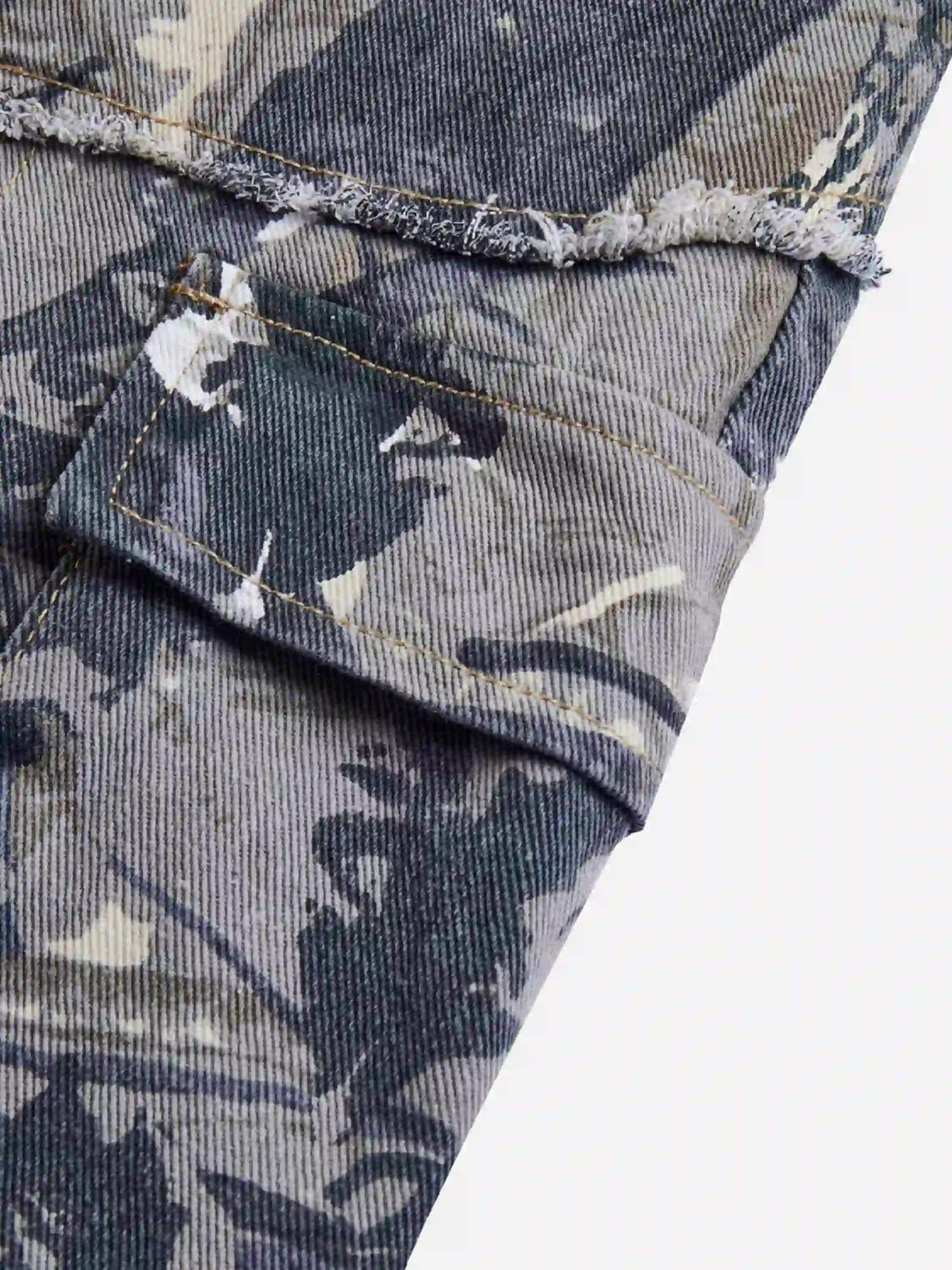 Disguisen Hip Hop Branch Camouflage Zipper Overalls