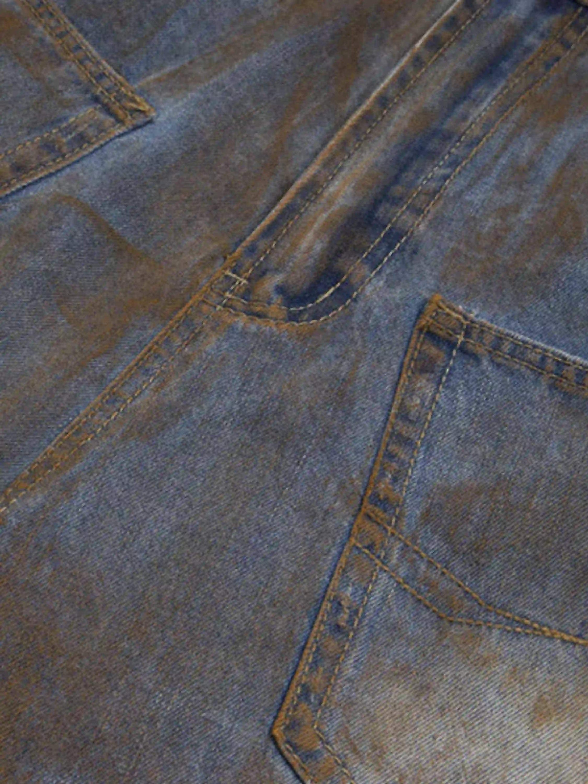 Disguisen American Style Wasteland Style Wide-Leg Denim Jorts