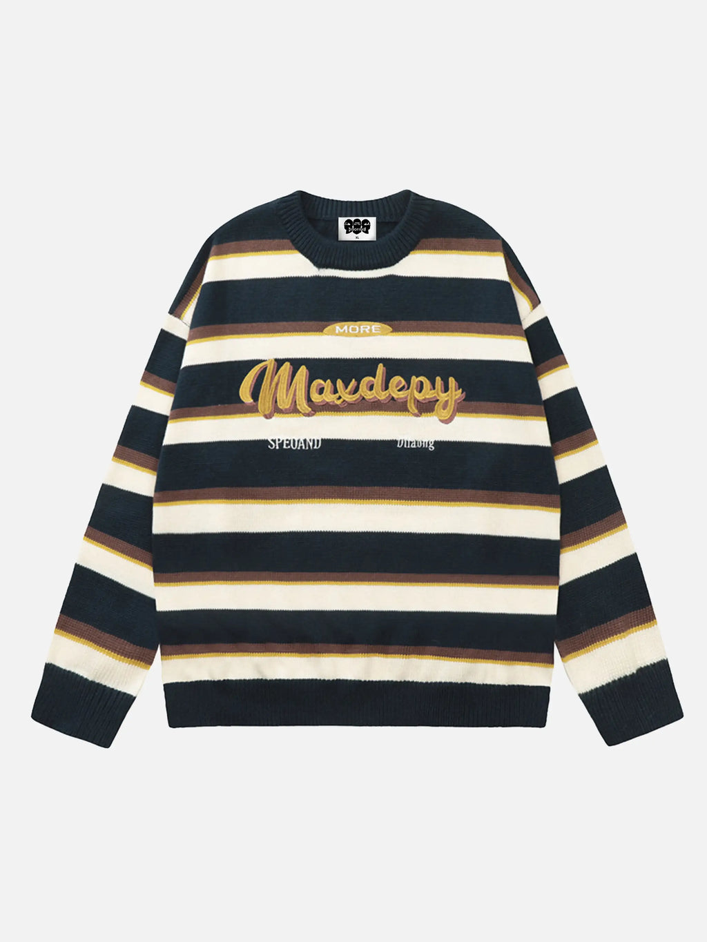 Vintage Embroidered Striped Sweater