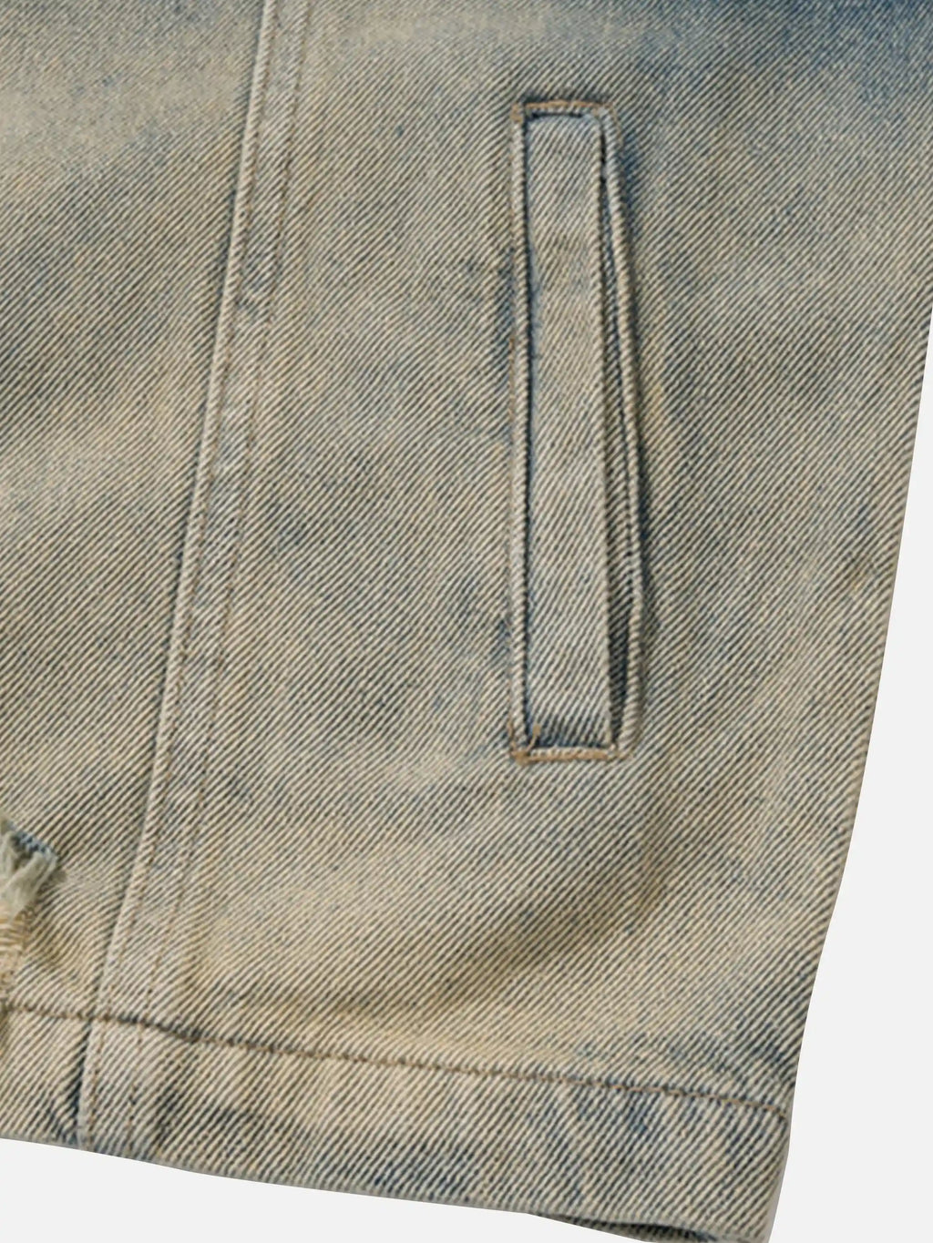 Vintage Yellow Mud Zipper Denim Jacket