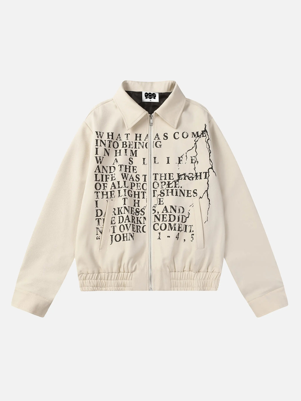 Disguisen American Retro Distressed Letter Print Jacket