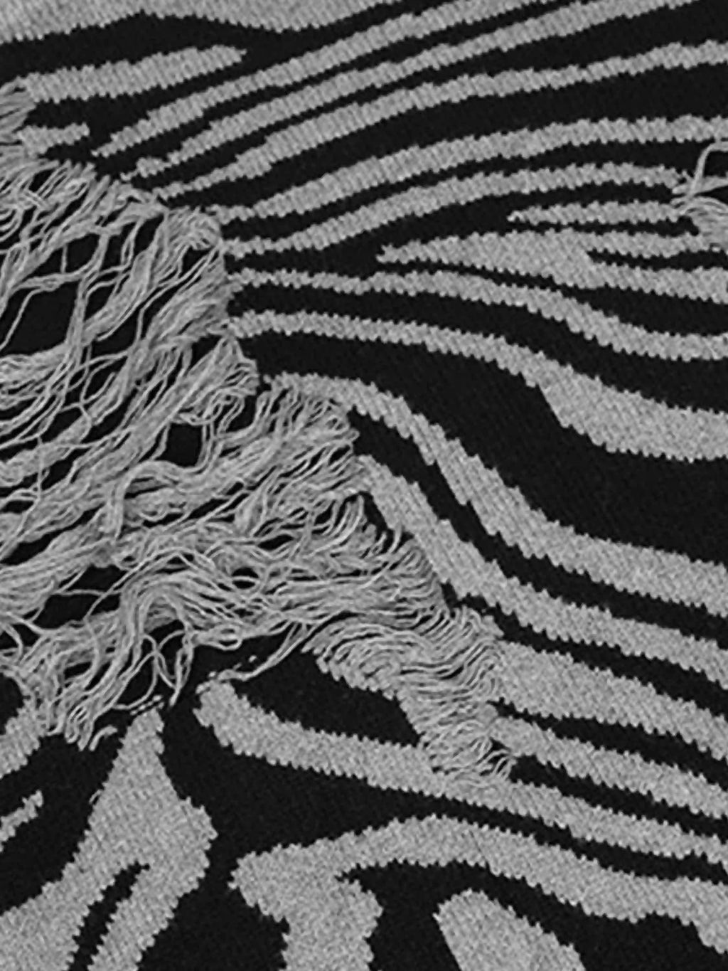 Disguisen Ripped Zebra Pattern Sweater