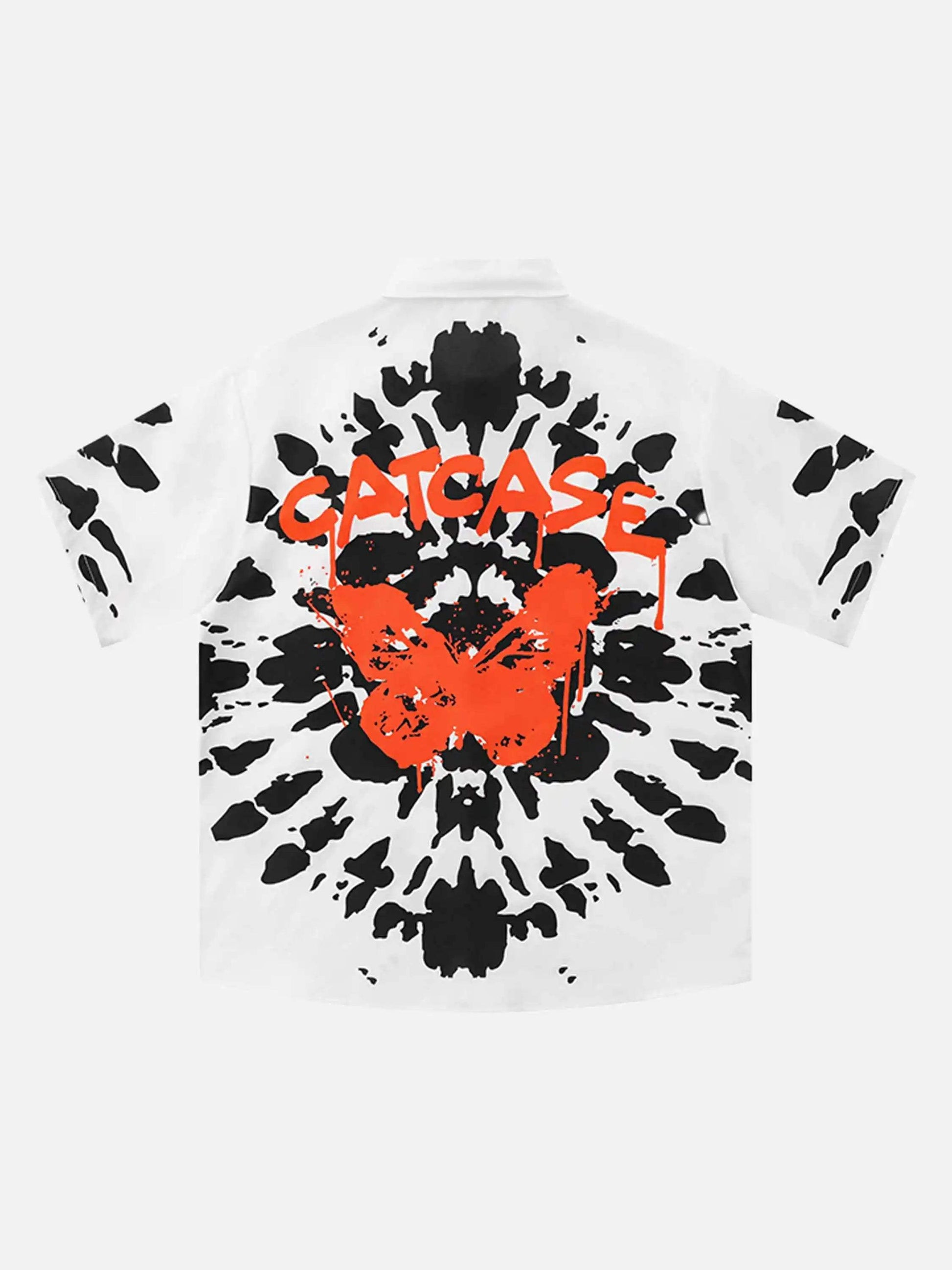 Disguisen Faux Tie-Dye Print Short-Sleeved Hip-Hop Shirt