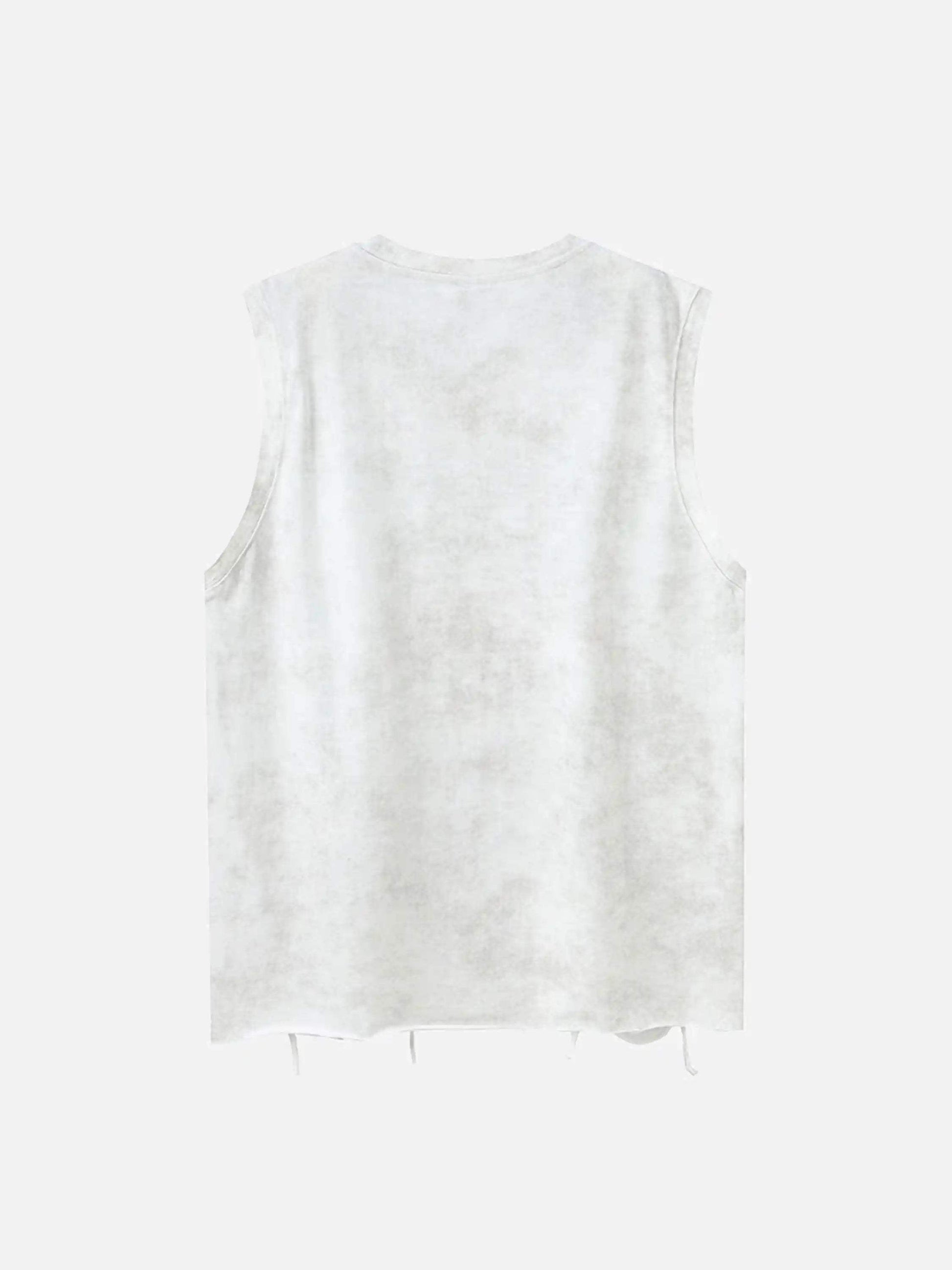 Disguisen American Street Style Ripped Sleeveless Vest