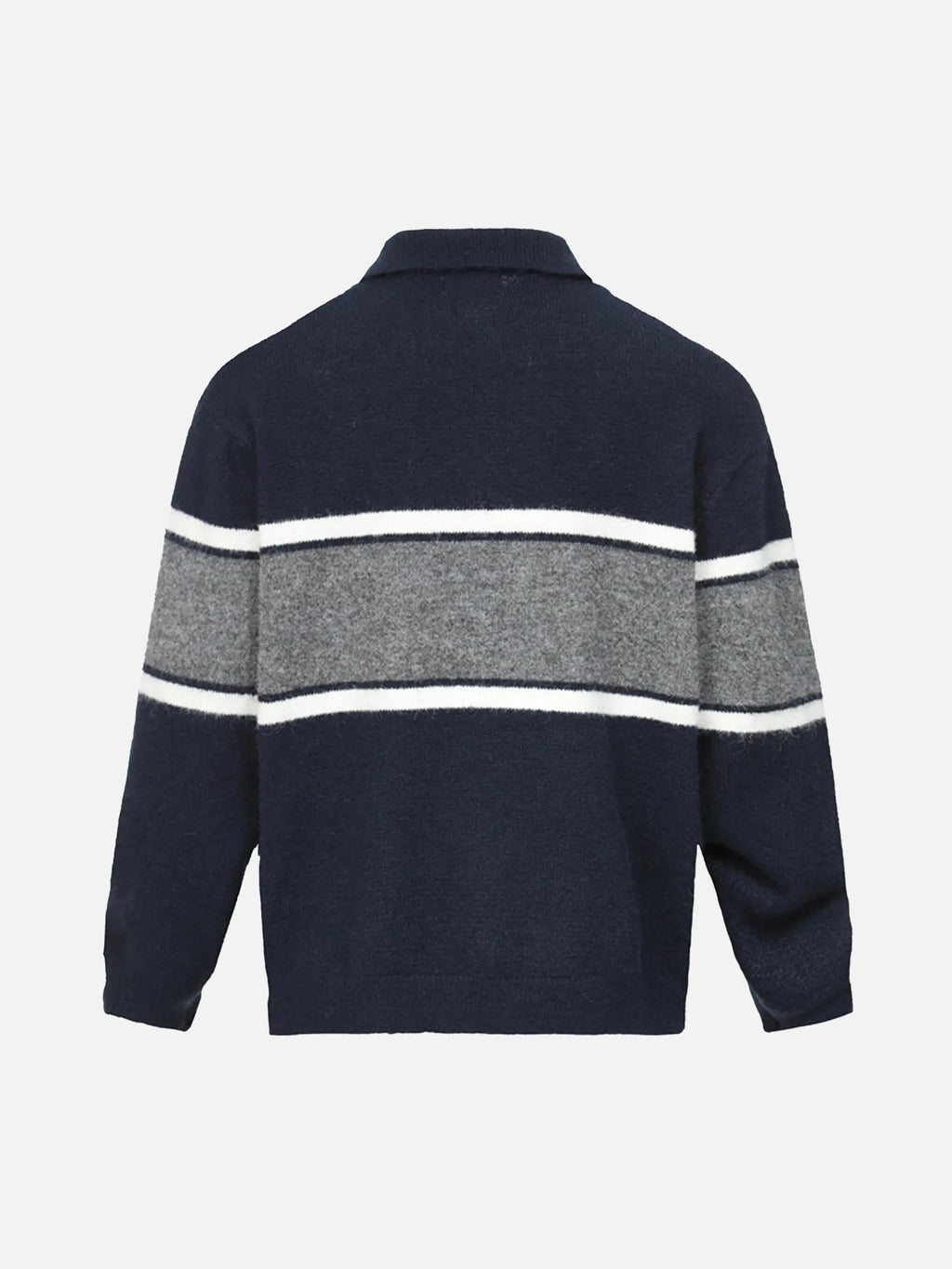 Vintage Preppy Colorblock Lapel Sweater