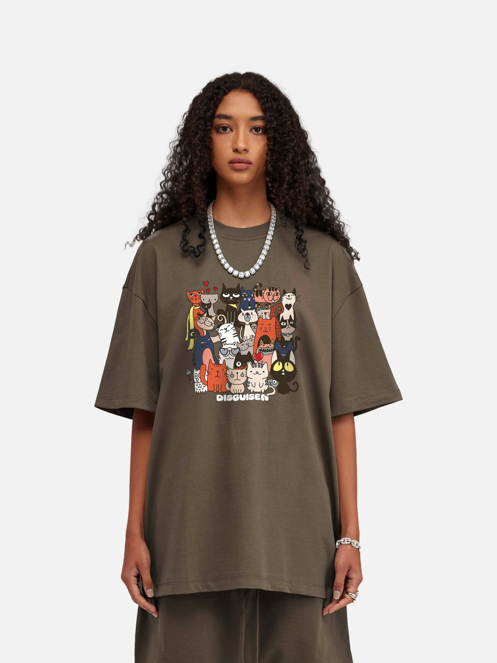 Disguisen Funny Cartoon Cotton T-Shirt
