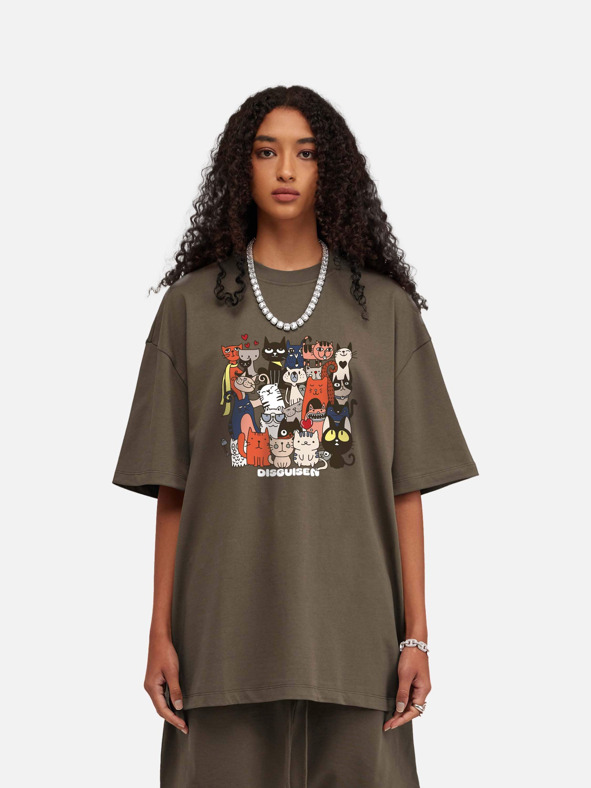 Disguisen Funny Cartoon Cotton T-Shirt