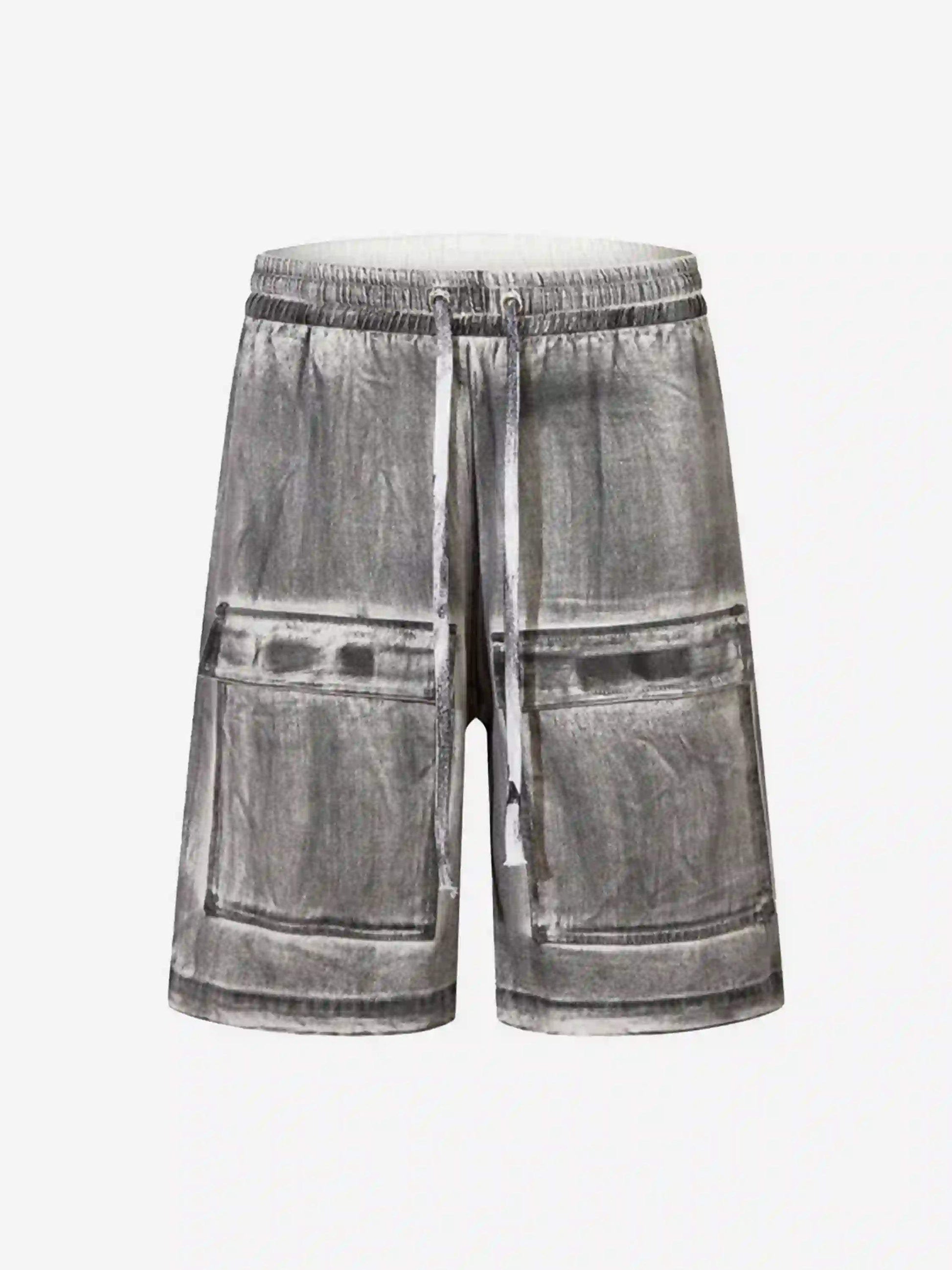 Disguisen American Retro Distressed Multi-Pocket Cargo Shorts