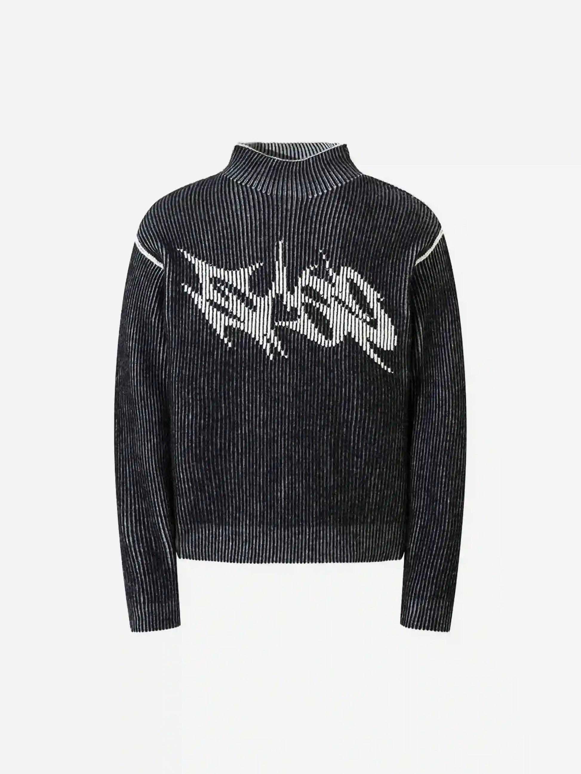 Disguisen Jacquard Half Turtleneck Knitted Sweater