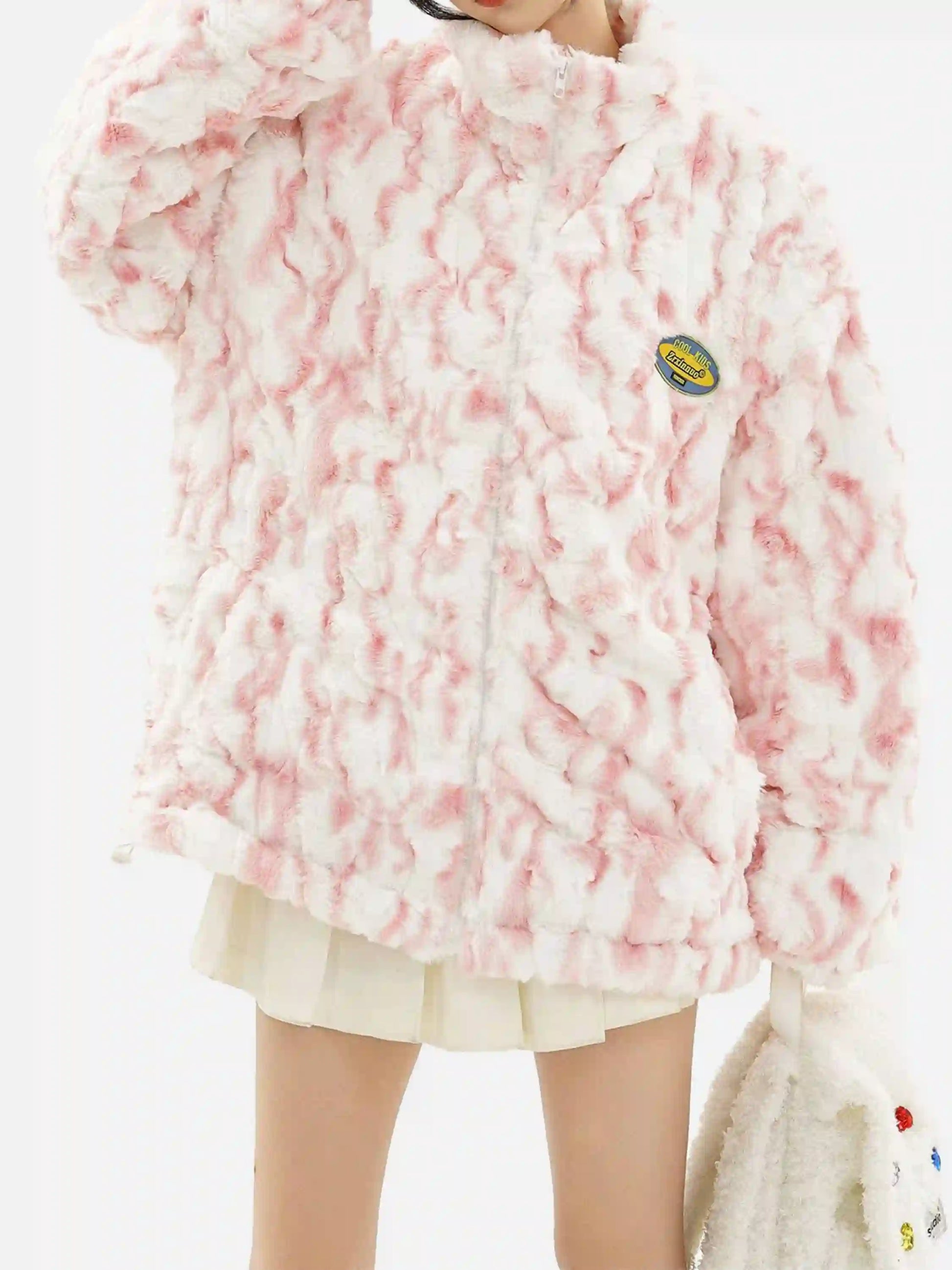 Tie-dye Gradient Stand Collar Coat