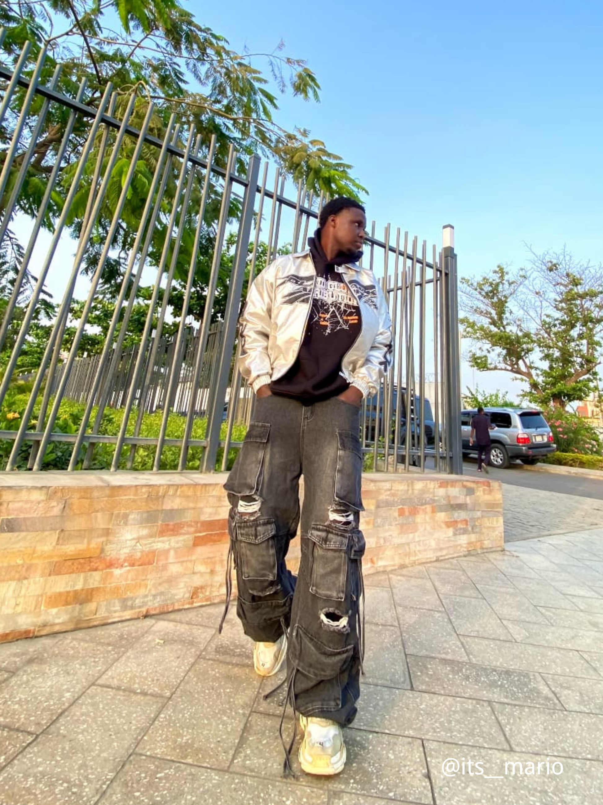 Washed Multi-pocket Work Cargo Jeans