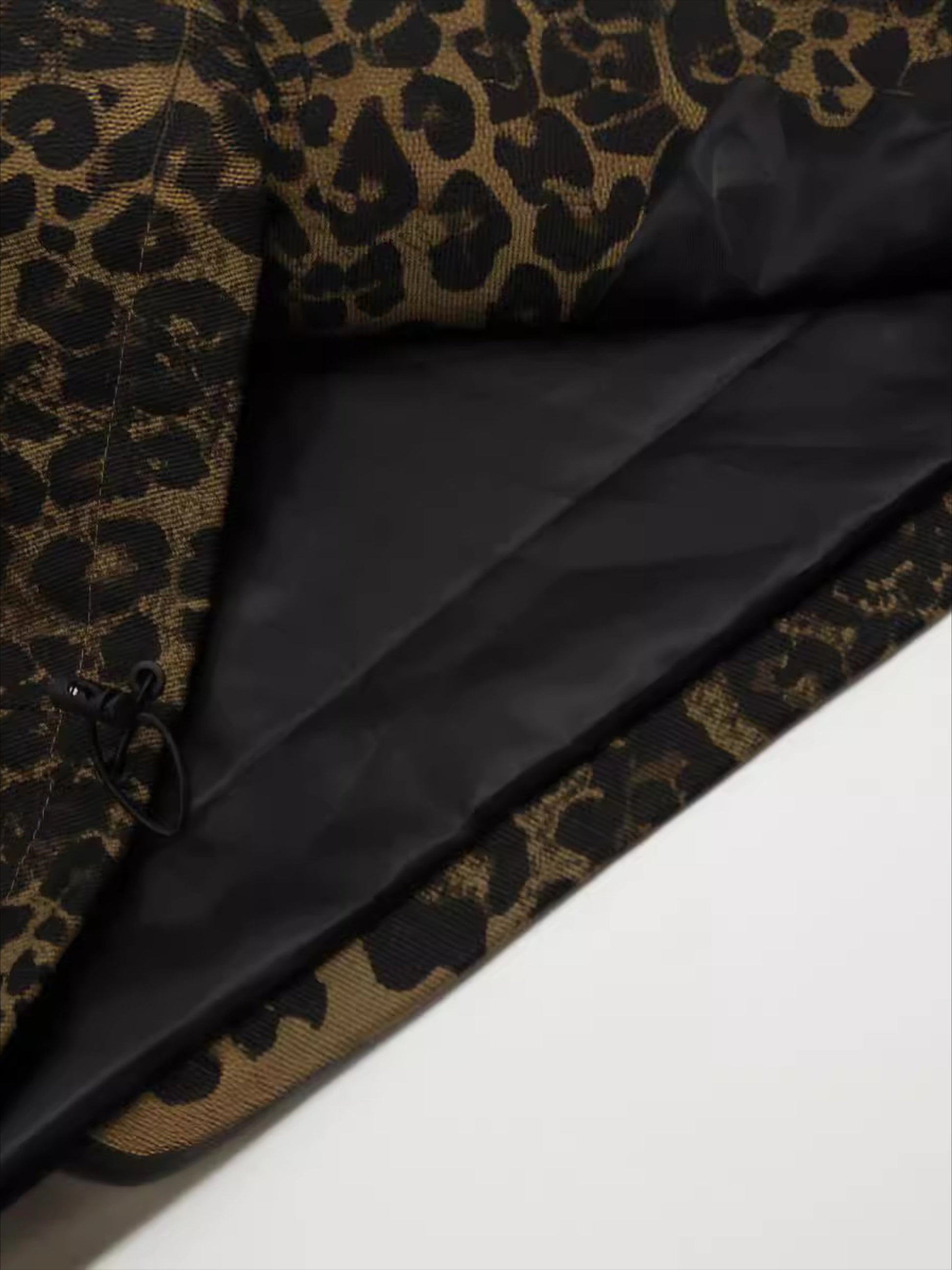 Leopard Print Stand Collar Jacket