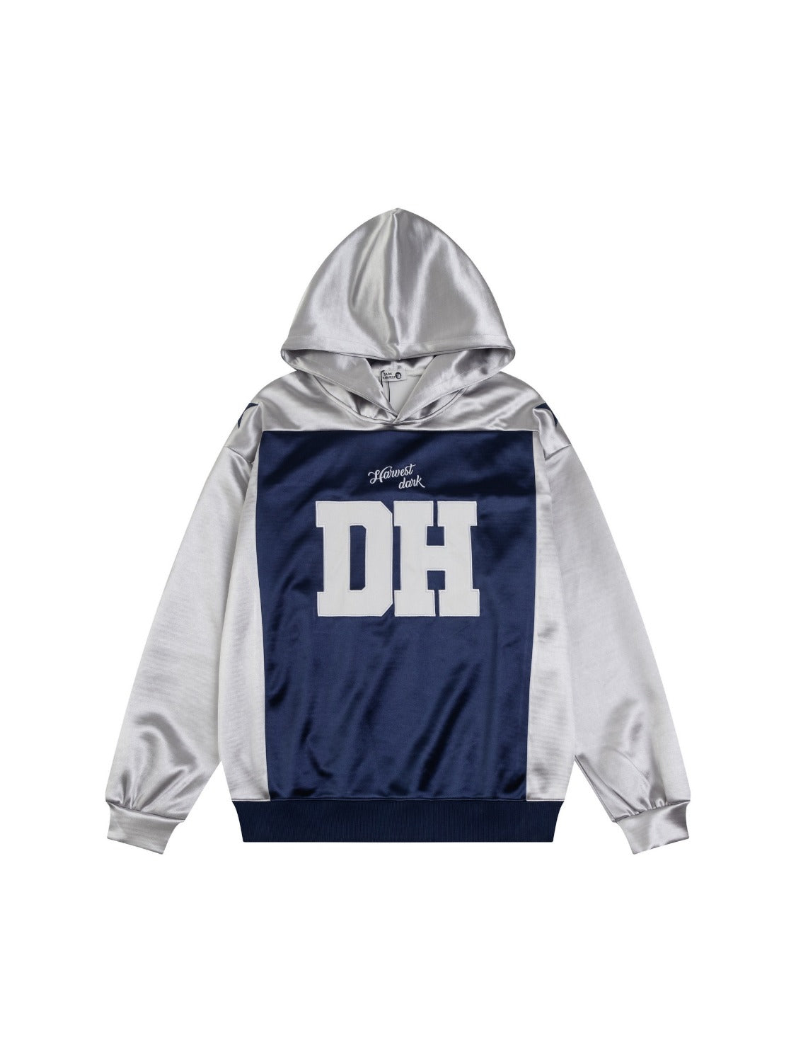 Vintage Collision Color Letter Embroidery Hoodie