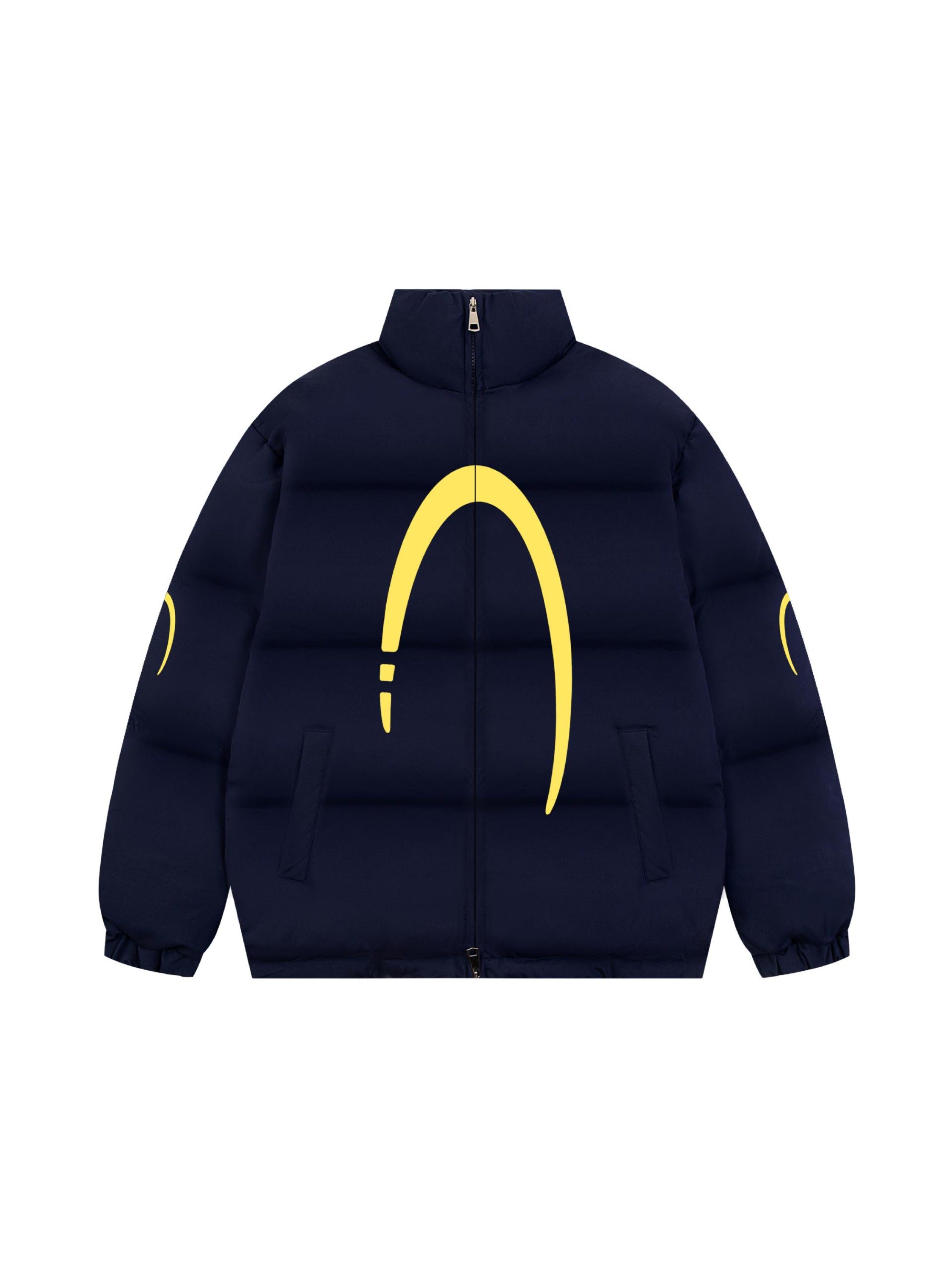 Crescent Print Zip-Up Coat