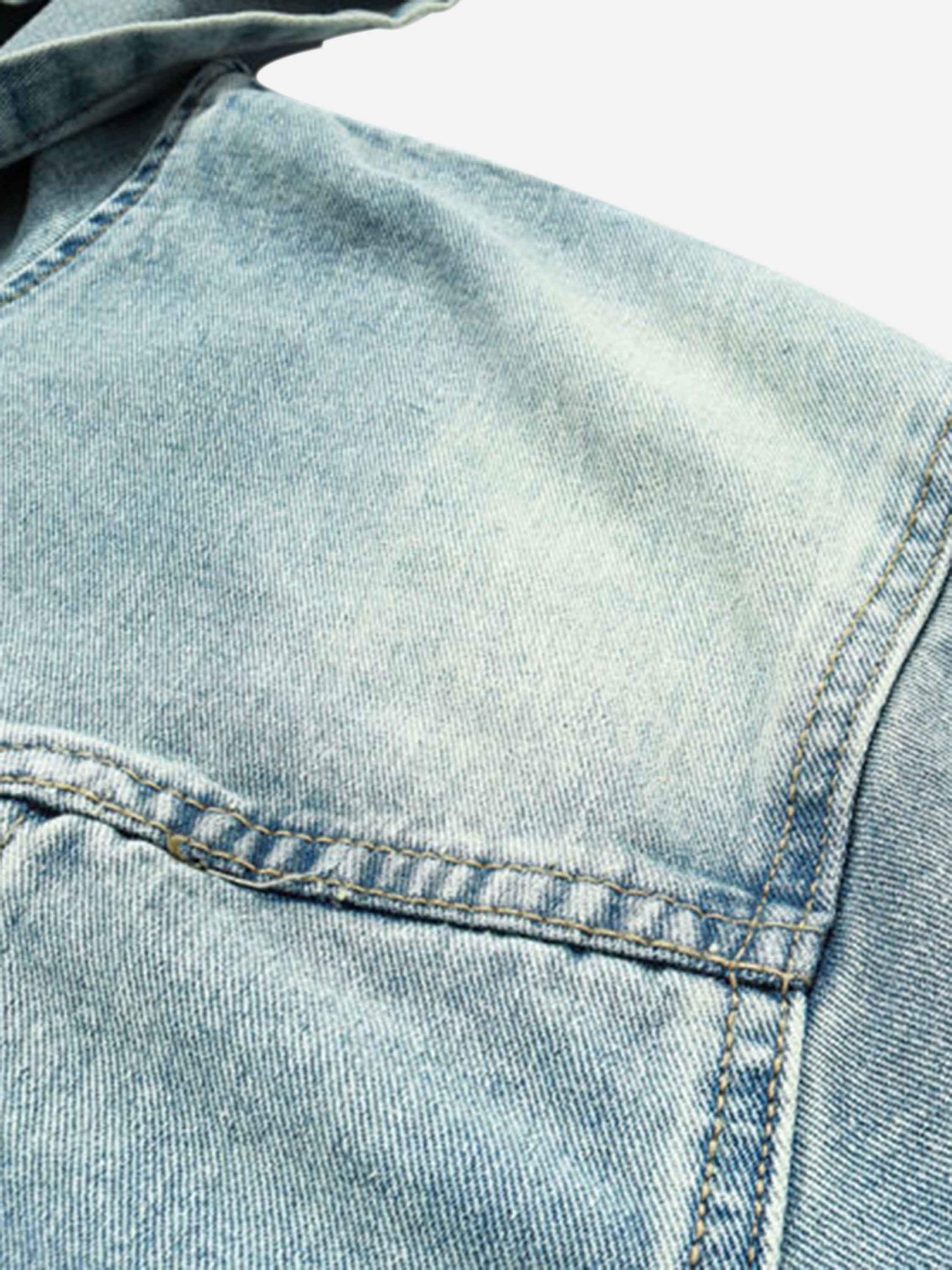 Disguisen High Street Washed And Worn Denim Hoodie