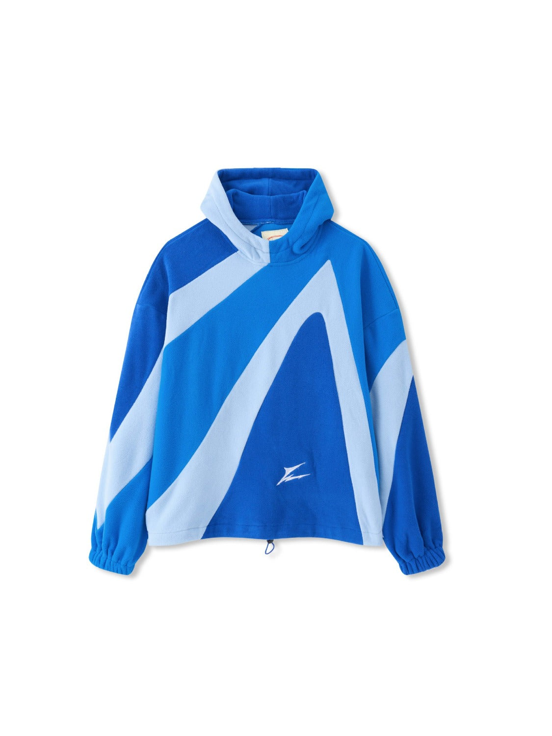 Contrast Color Panel Embroidery Hoodie
