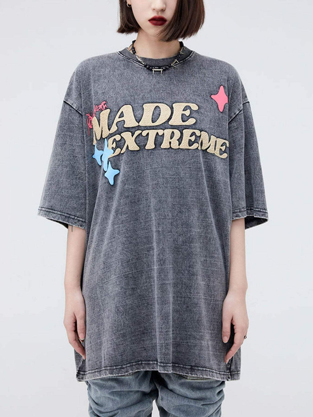 Disguisen Fun Cartoon Foam Print T-shirt