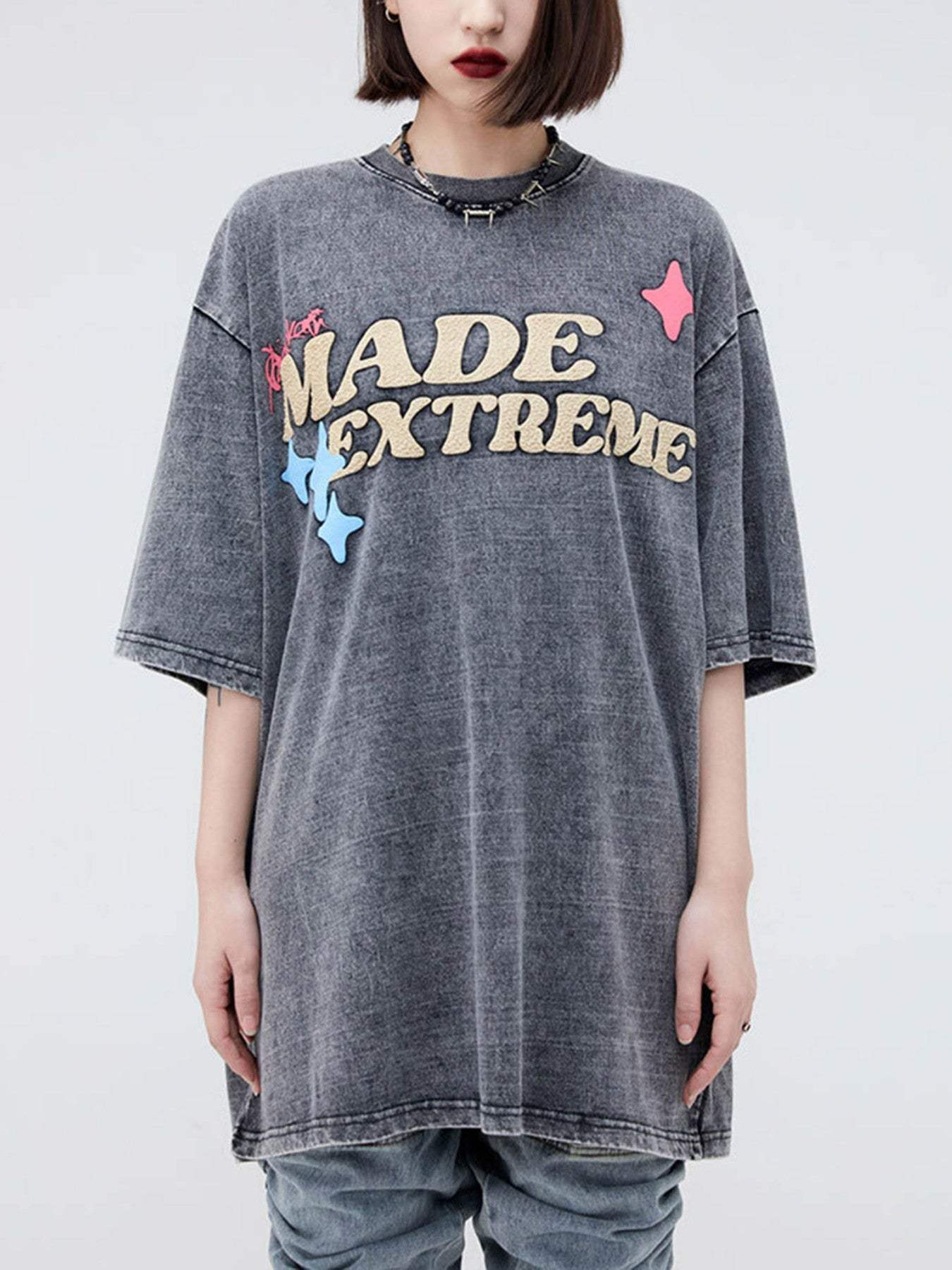 Disguisen Fun Cartoon Foam Print T-shirt