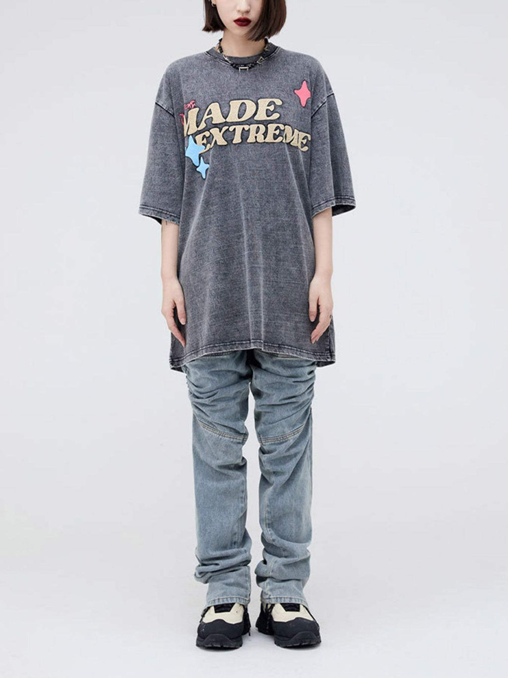 Disguisen Fun Cartoon Foam Print T-shirt