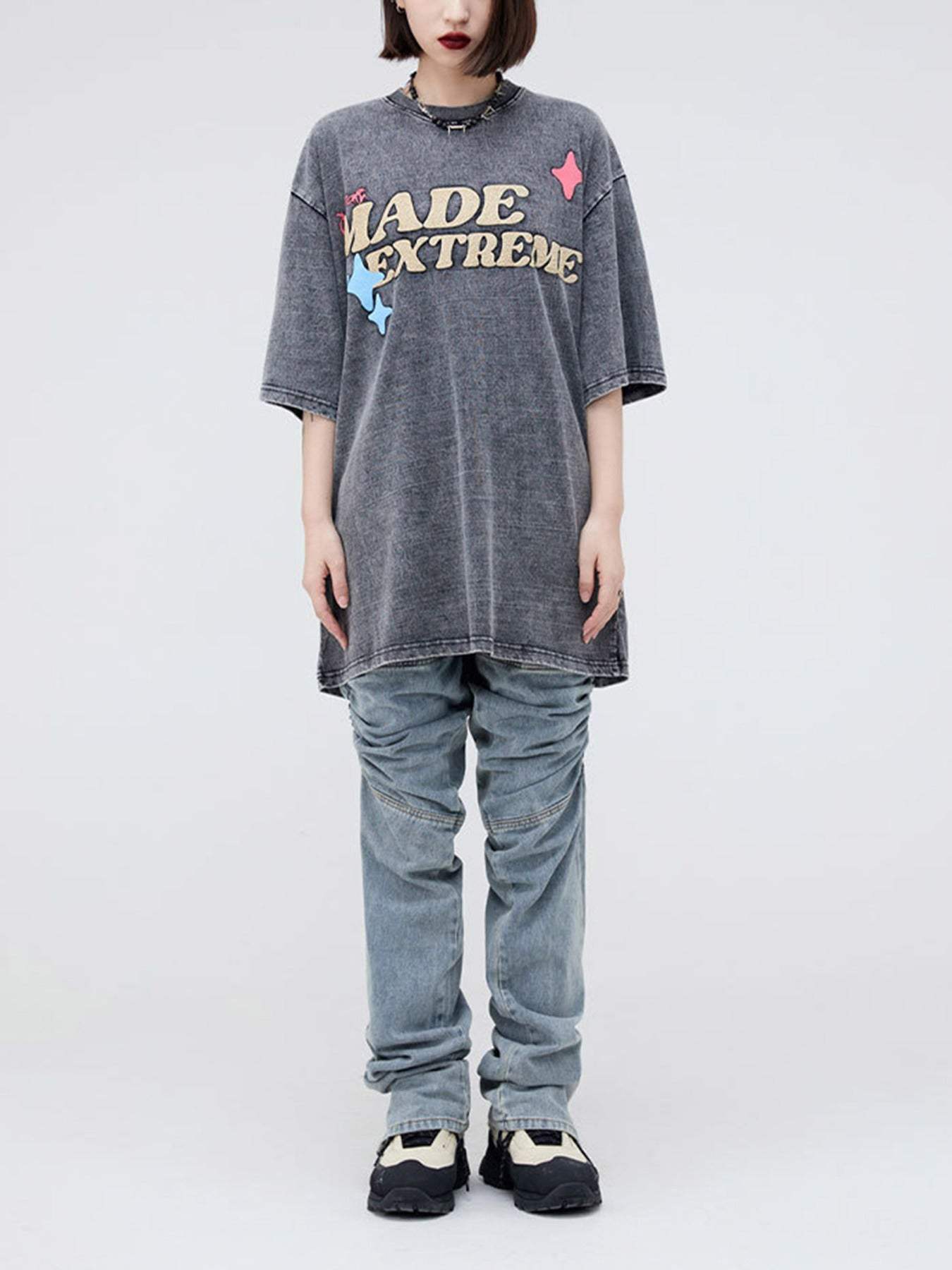 Disguisen Fun Cartoon Foam Print T-shirt
