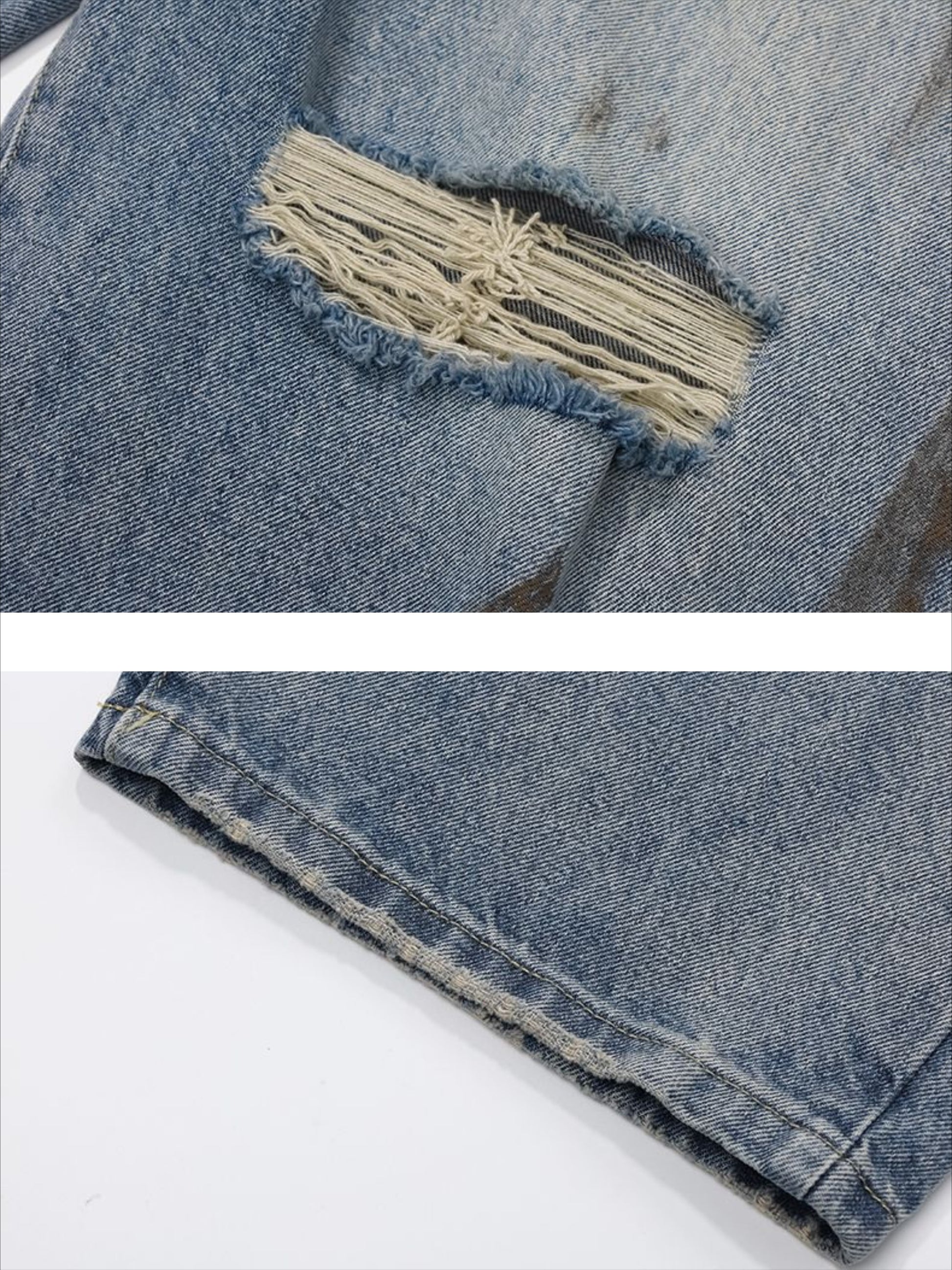Reverse Pocket Ripped Jeans