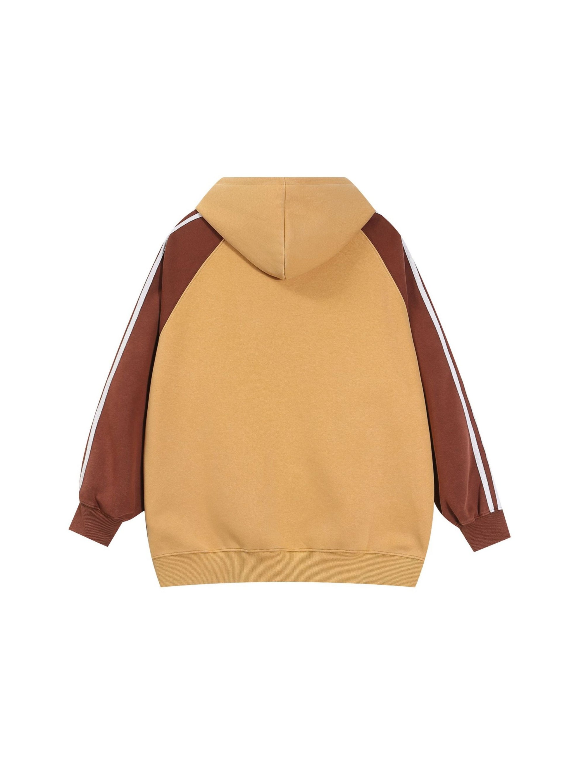 Vintage Contrast Color Panel Hoodie