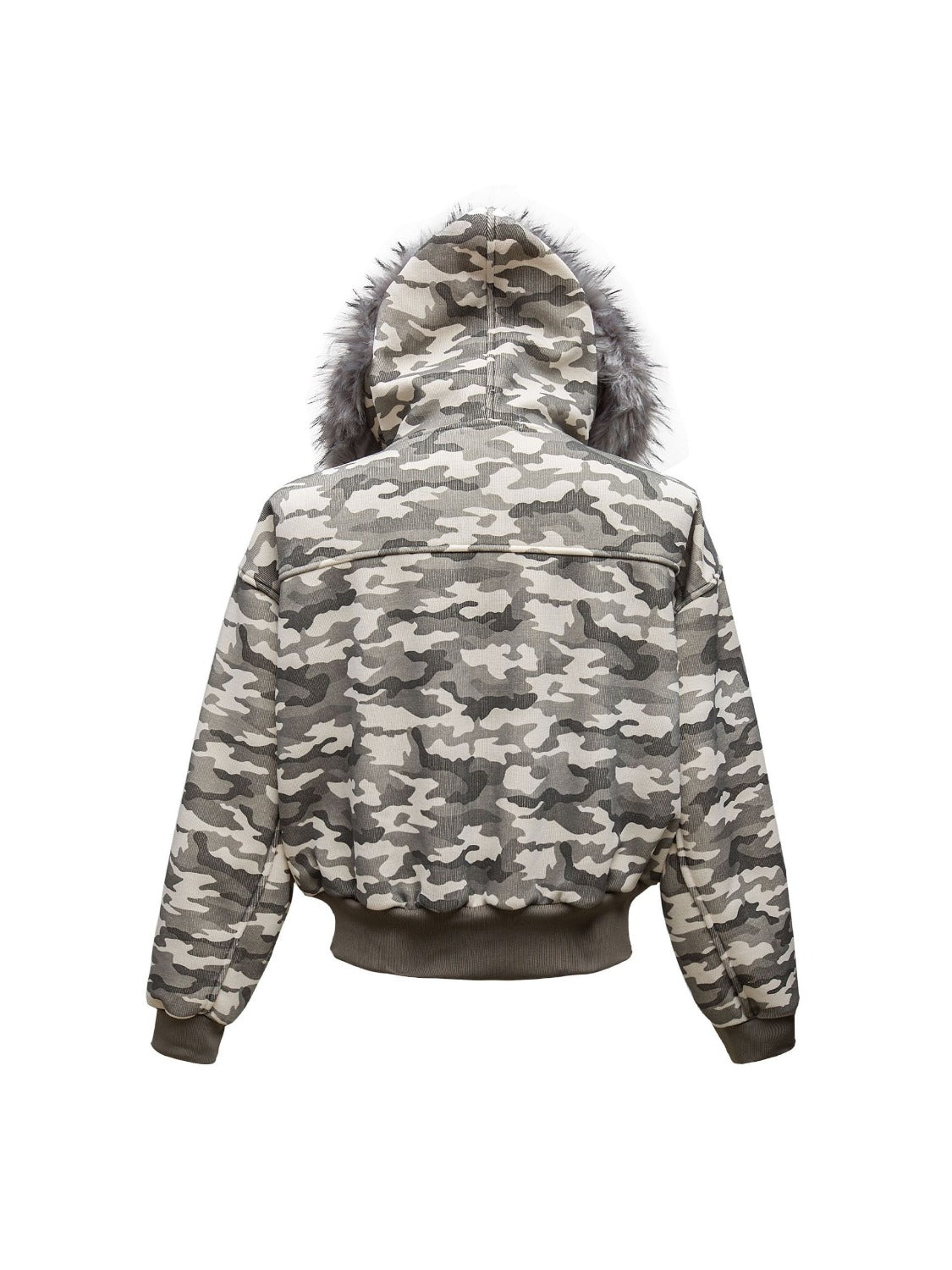 Vintage Camouflage Collision Color Assemble Coat