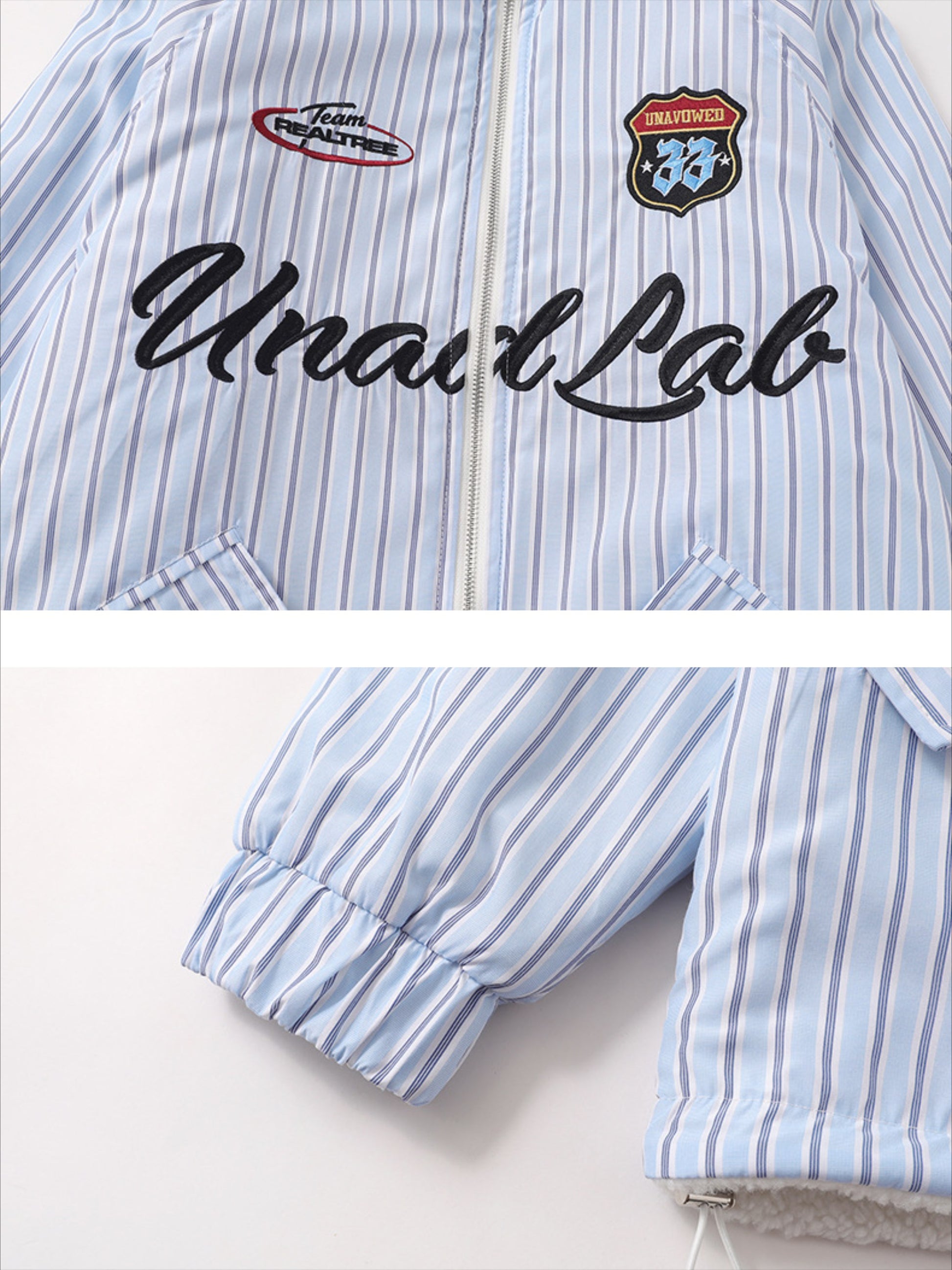 Vinatge Academy Style Letter Embroidery Stripes Coat