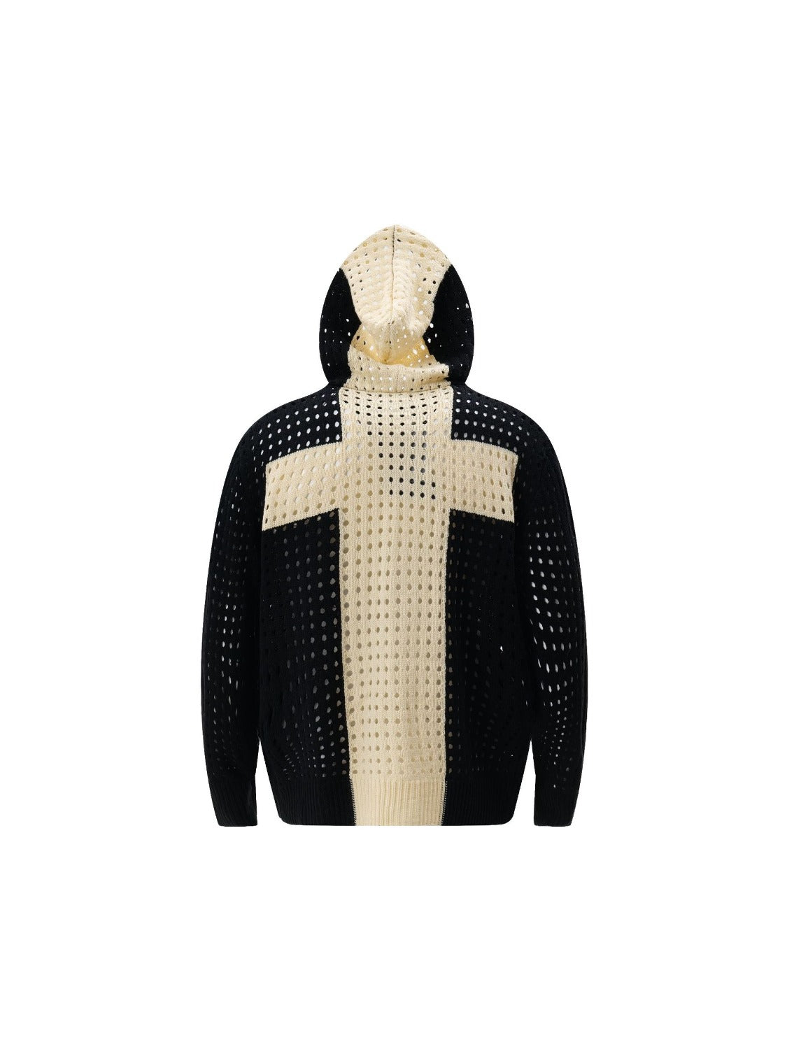 Hollow Cross Zipper Hoodie