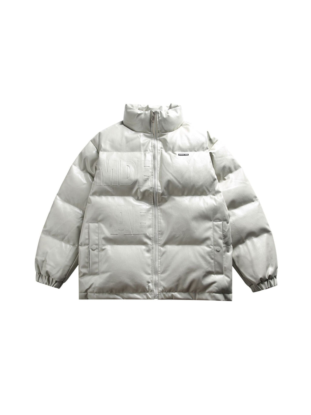 Solid Color PU Leather Coat