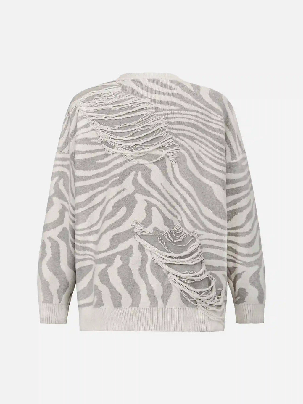Disguisen Ripped Zebra Pattern Sweater