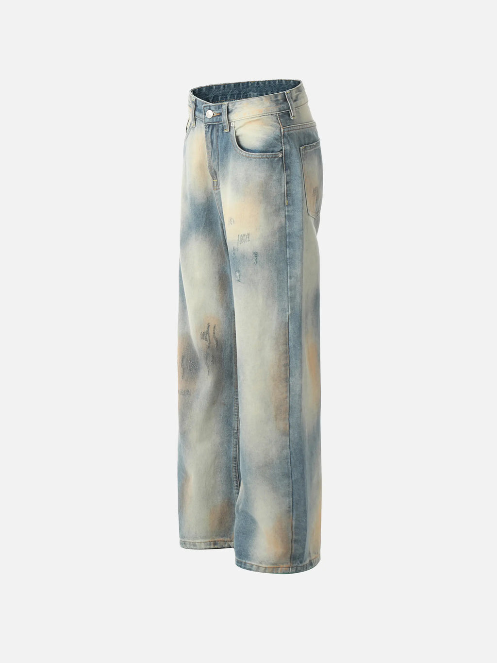 Vintage Distressed Dyed Straight Jeans