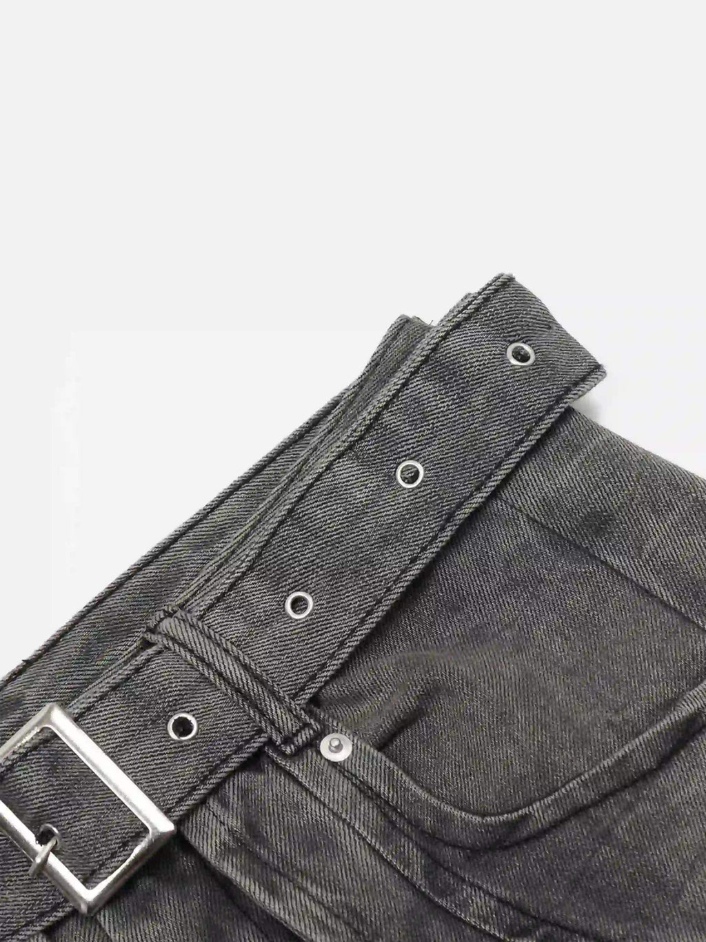Disguisen Distressed Punk Jeans With Metal Belt